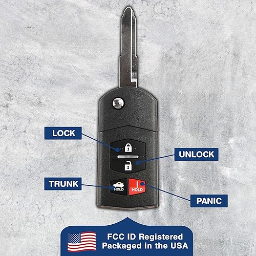 Miniatura 5 de KeylessOption Llavero de repuesto para automóvil de entrada sin llave para BGBX1T478SKE125-01 (paquete de 2)