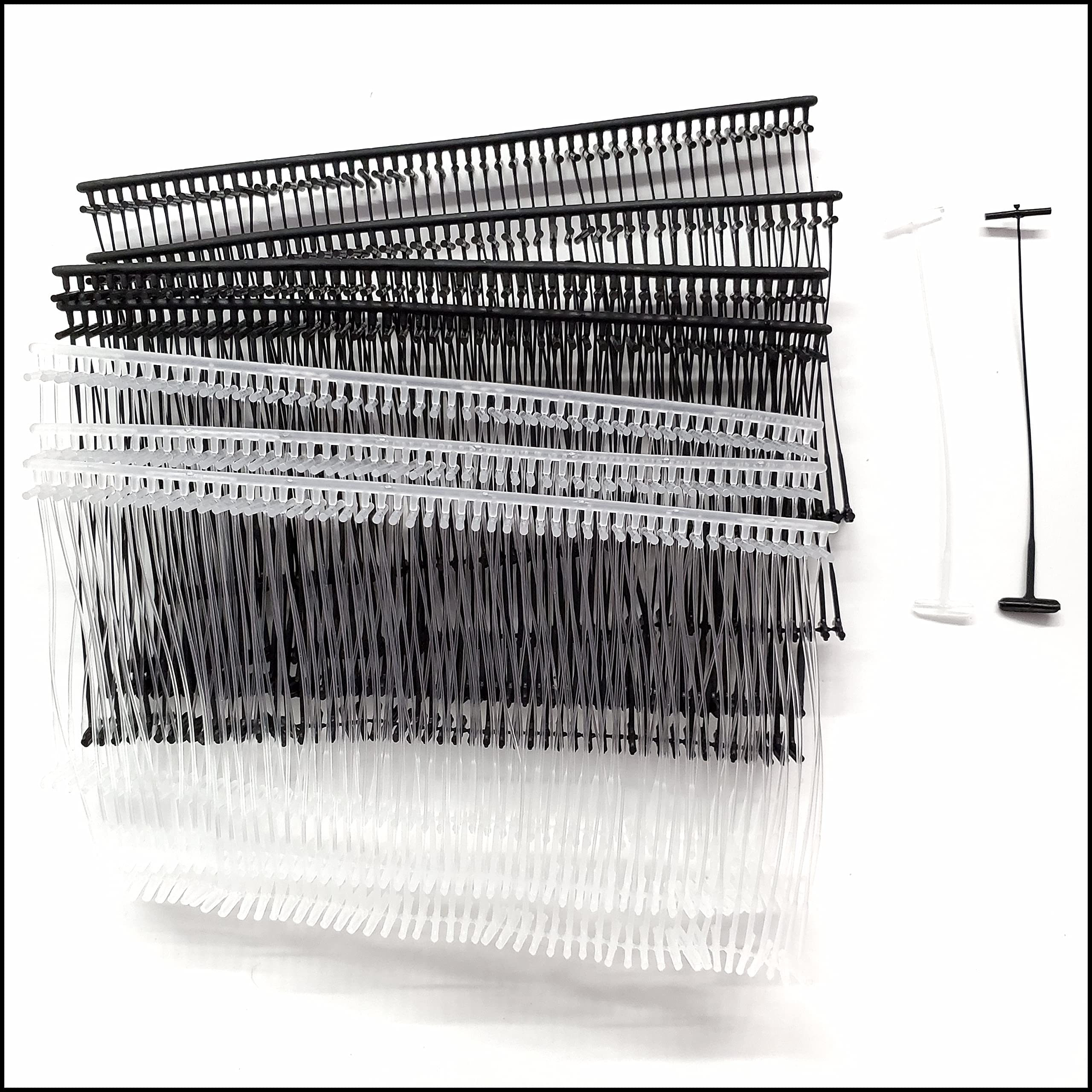 SatsoniK 2000 Clear & Black Tag Gun Barbs Fasteners Standard Price Labels Clothing Tagging Attachers (Black & Clear Mix Sizes and Color (15,25,50,75mm))