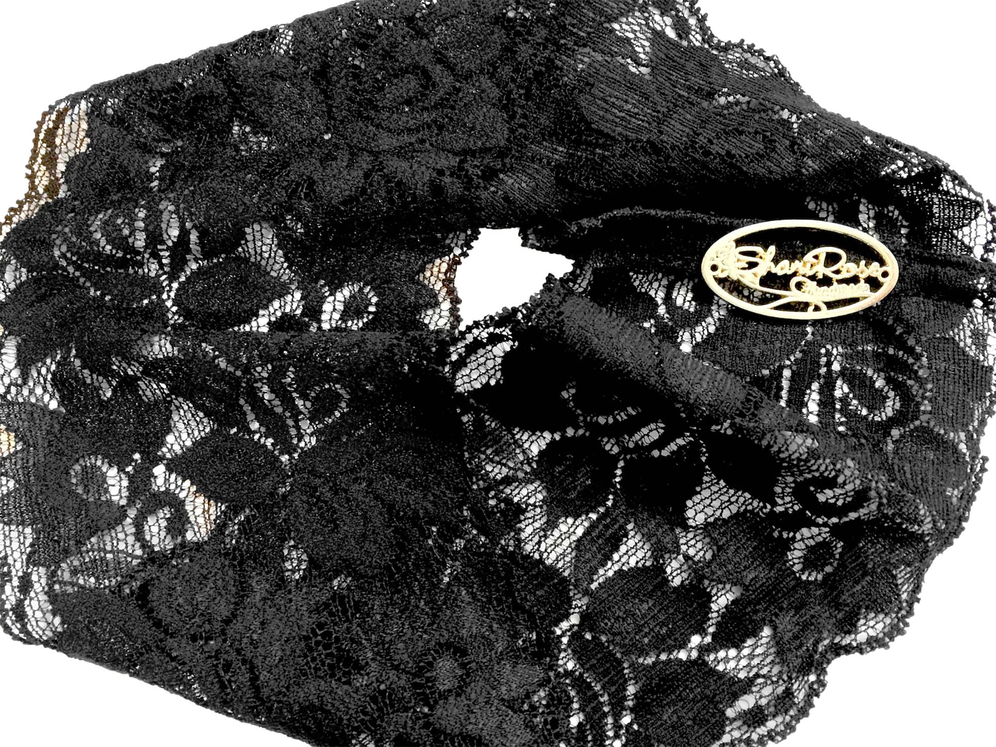 Bandeau en dentelle noire pour femmes - Accessoires capillaires - Dentelle extensible vintage florale - Bandeaux de maquillage - Qualité artisanale (Noir quotidien)