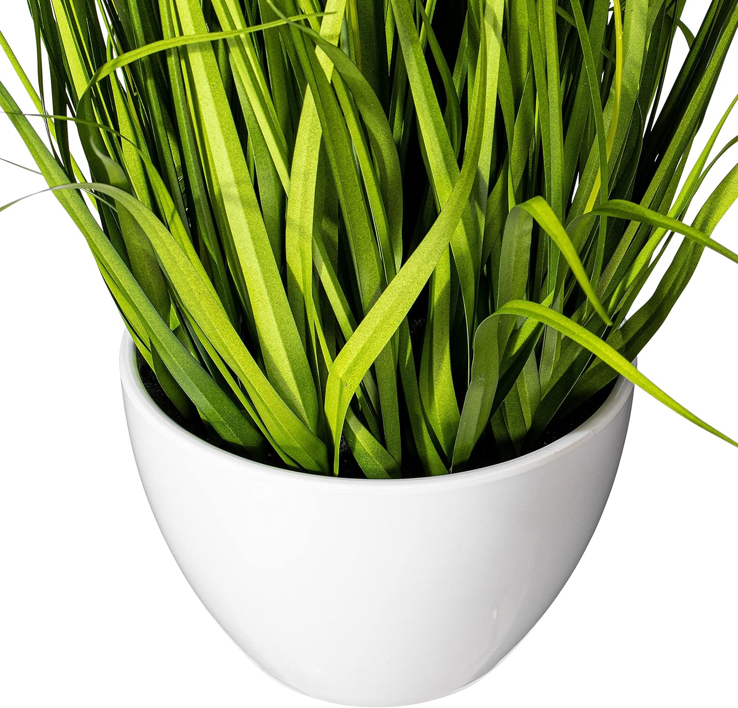 Vickerman Everyday 31" Indoor Artificial Potted Yellow Cosmos and Green Grass - Classic White Pot - Realistic Looking Colorful Foliage of Durable Polyester - Maintenance Free