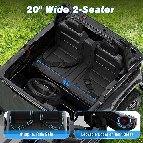 Miniatura 3 de Juguetes de 24 V, 4 motores de 200 W, 4 WD2WD, automóvil eléctrico con control remoto, luces LED, almacenamiento trasero, música, camión para niñas