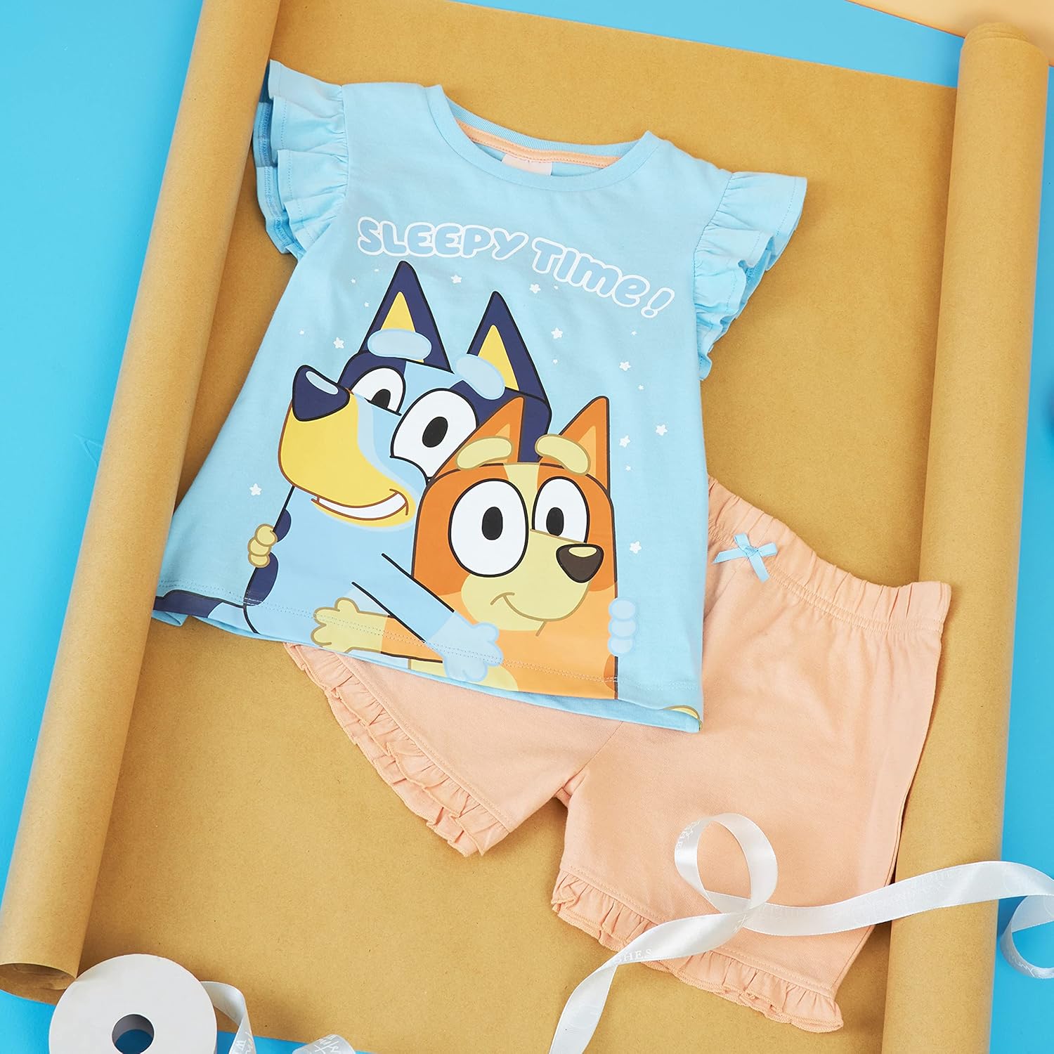 Bluey Pyjama Fille Garcon, Ensemble de Pyjamas Enfant Officiel Dessin Animé, Ensemble TShirt et