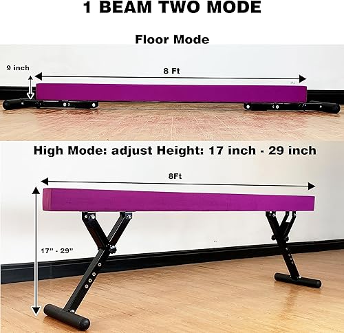 Miniatura 3 de MARFULA Haz de equilibrio ajustable de 8 pies de altura ajustable para niños y adolescentes de todos los niveles de gimnasia, equipo de gimnasia