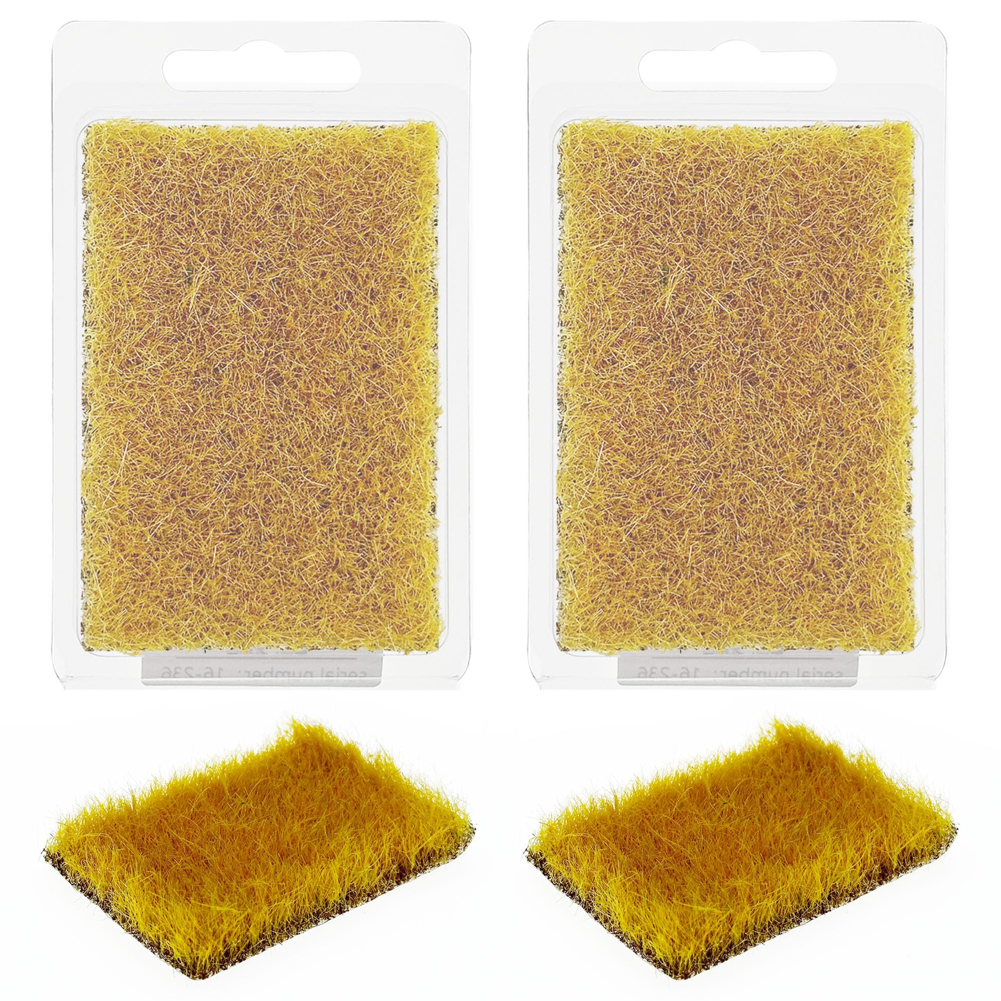 Woohome 2 PCS Static Grass Tuft Railway Artificial Grass for Train Scenery, Railway Landscape, Military Sand Table DIY, Yellow โ image 1