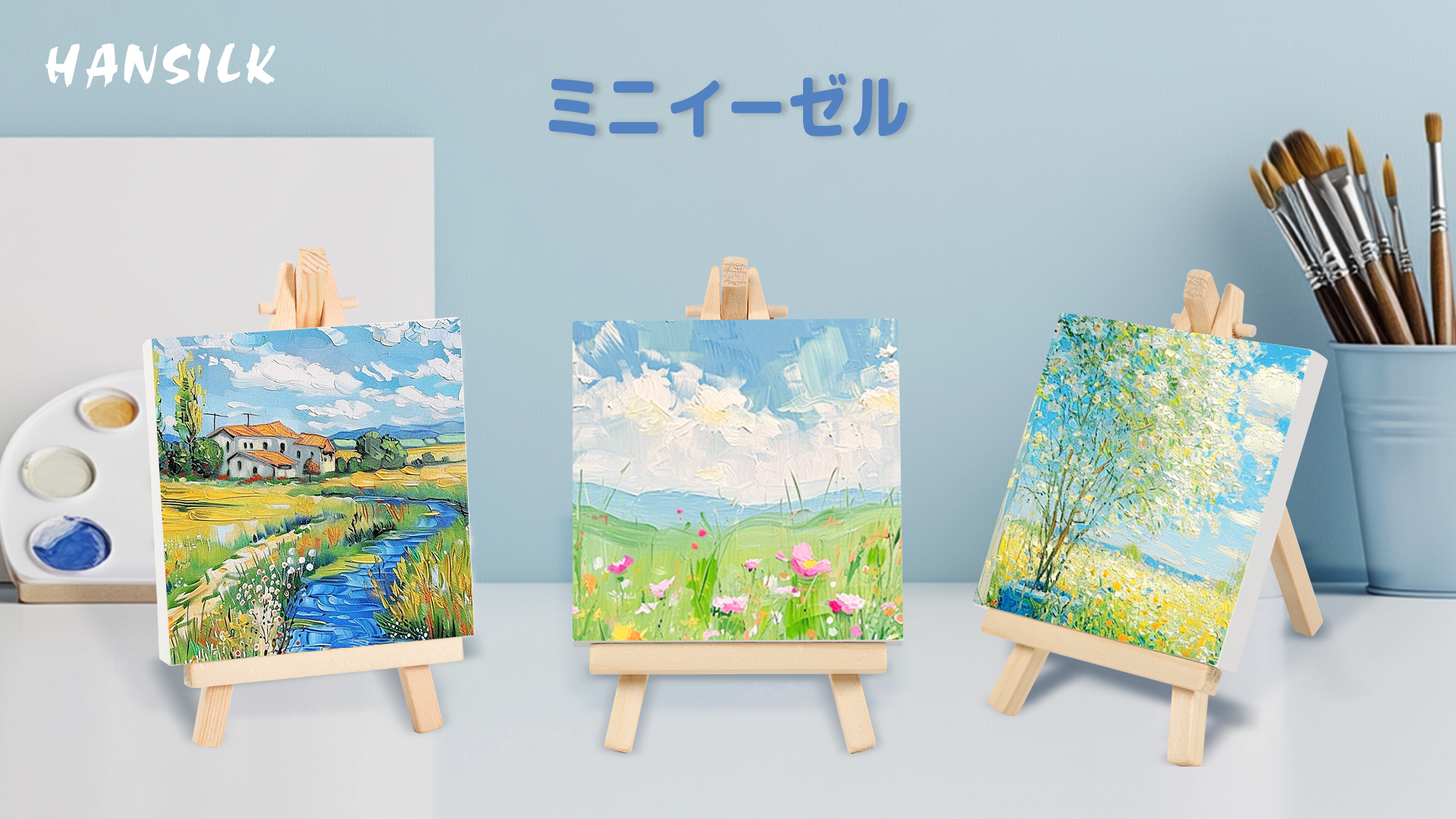 Amazon.co.jp: HANSILK キャンバス 5個入り 10cm×10cm 正方形 ミニ