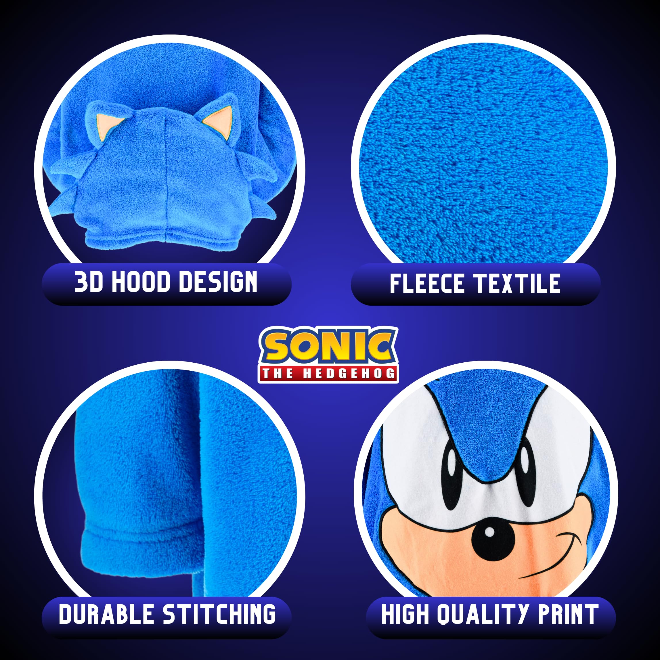 Sonic The Hedgehog Sudadera Manta con Capucha Diseño 3D Tallas 3-8 Años
