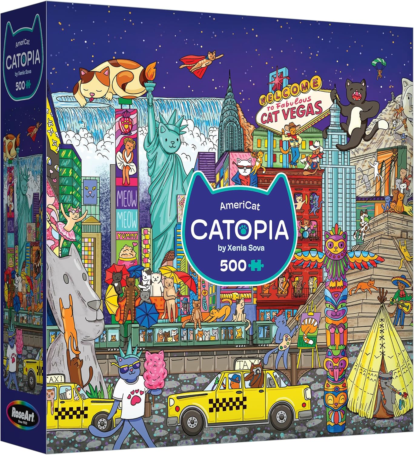 RoseArt - Catopia - Americat - 500 Piece Jigsaw Puzzle for Adults