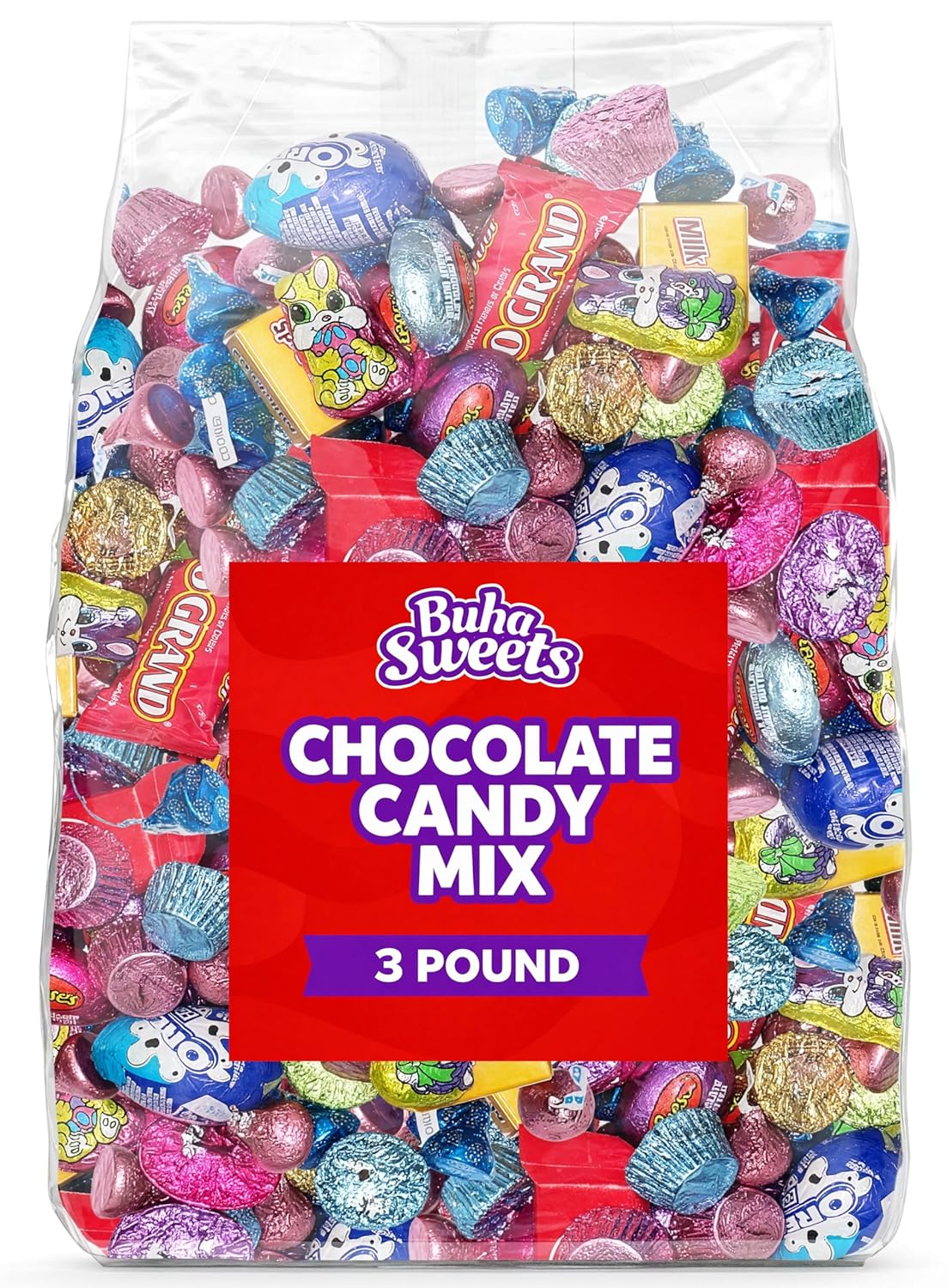 Bulk Chocolate Candy Individually Wrapped - 3 Pound Assorted Chocolate Mix for Pinata Fillers, Candy Bags, Graduation Party Favors & Treats - Approx 180 Pieces