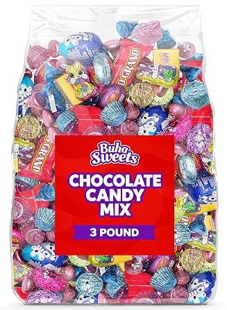 Bulk Chocolate Candy Individually Wrapped - 3 Pound Assorted Chocolate Mix for Pinata Fillers, Candy Bags, Graduation Party Favors & Treats - Approx 180 Pieces