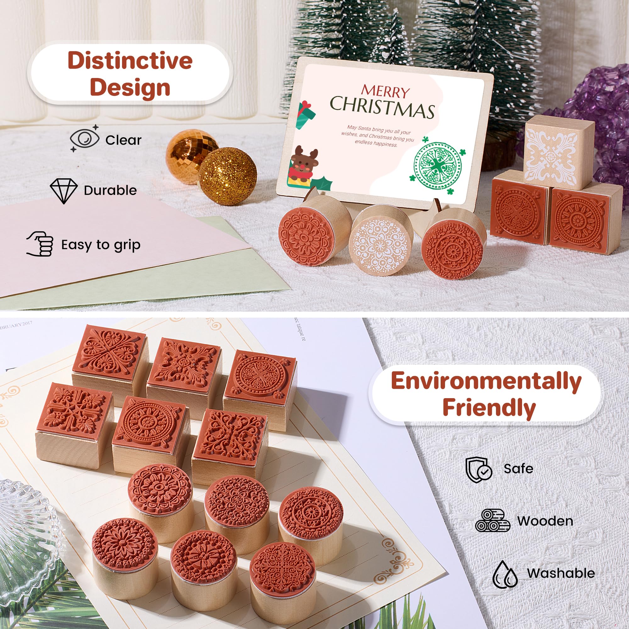 12 Wood Stamps - Crafting, Scrapbooking & DIY -4