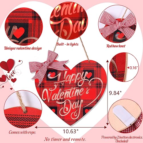 Miniatura 4 de Letrero decorativo para puerta del día de San Valentín para el hogar decoración para colgar en la pared de la puerta delantera de San Valentín