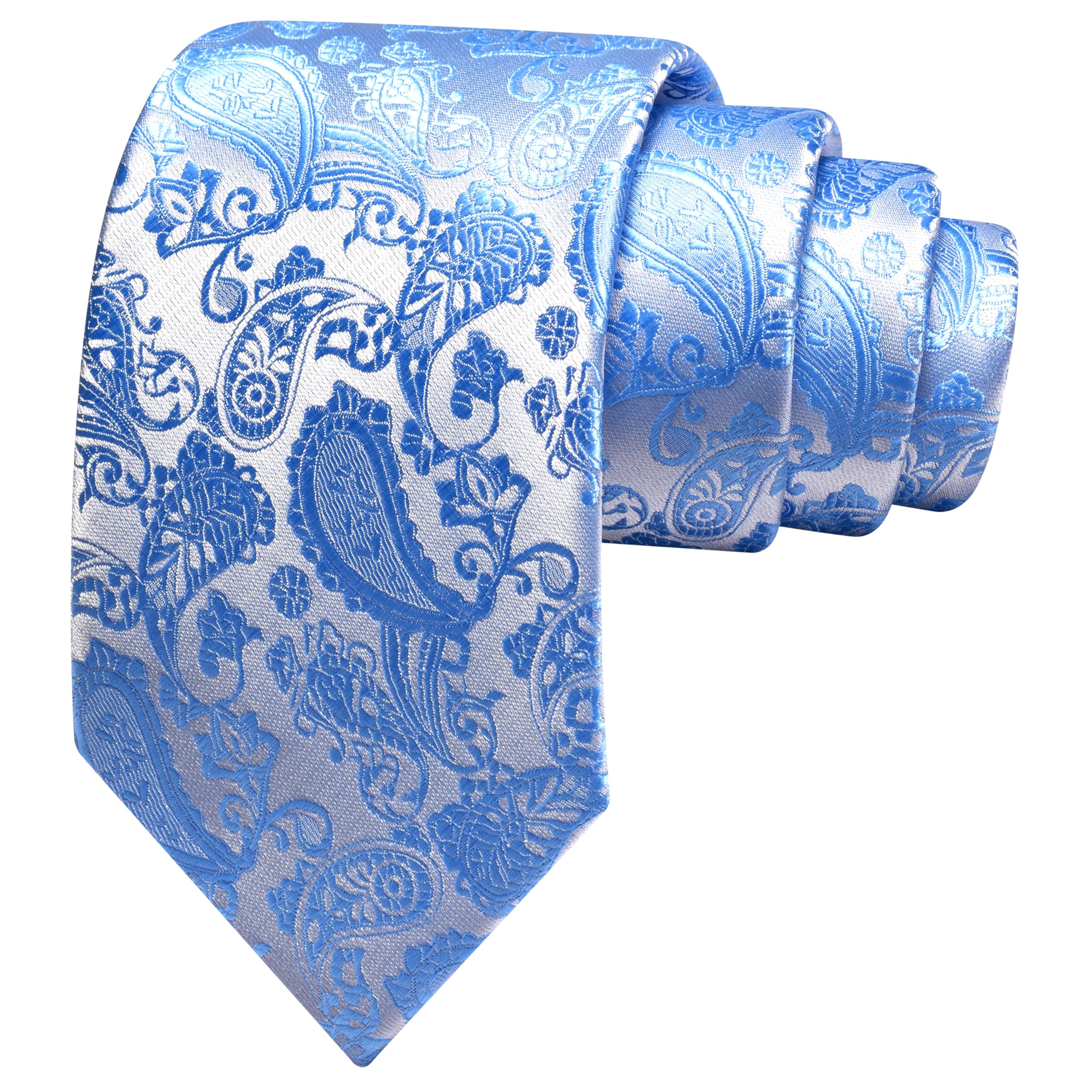 GUSLESON 3.15"(8cm) Fashion Paisley Ties Mens Woven Jacquard Necktie for Wedding