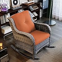 Vista 84 de Juego de 2 sillas de patio giratorias de 360 grados para exteriores y mesa auxiliar a juego – 3 sillas deslizantes de mimbre para patio con cojines