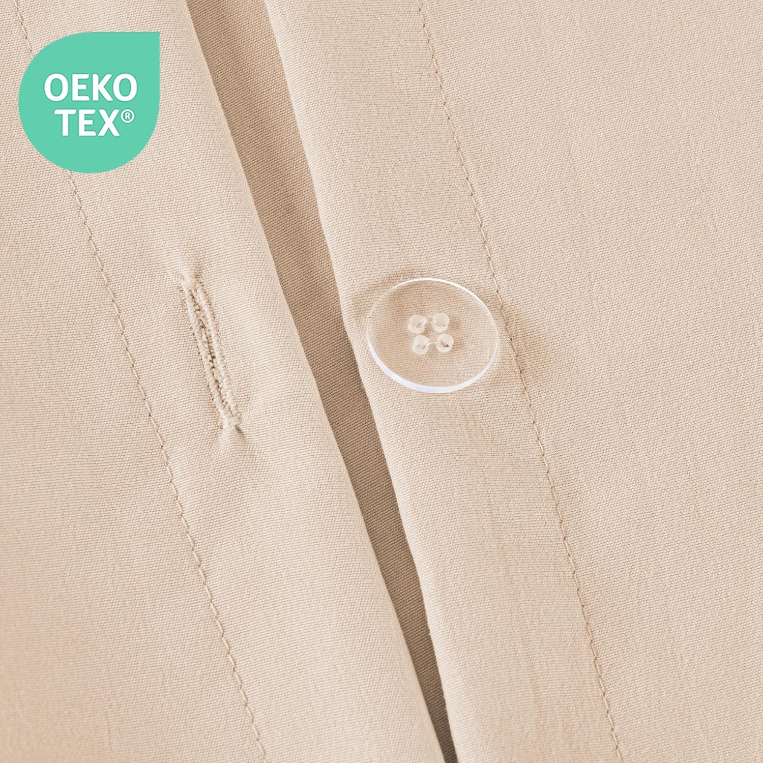 ROSE&RISY Super Soft Duvet Cover Queen Size, 3 Pcs Washed Microfiber Cotton-Like Comforter Cover Set with Button Closure & Corner Ties, 1 Duvet Cover 90x90 & 2 Pillow Shams, Sand Color, No Comforter - Image 7