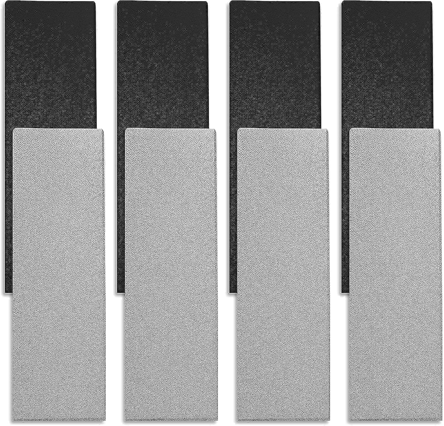 8-pack Acoustic Panel black & gray. Premium fiberglass 2 inch. Better than foam. Decorative Sound Absorbing Panel for walls, studio sound treatment. Soundproof wall panel. Acoustical wall panel