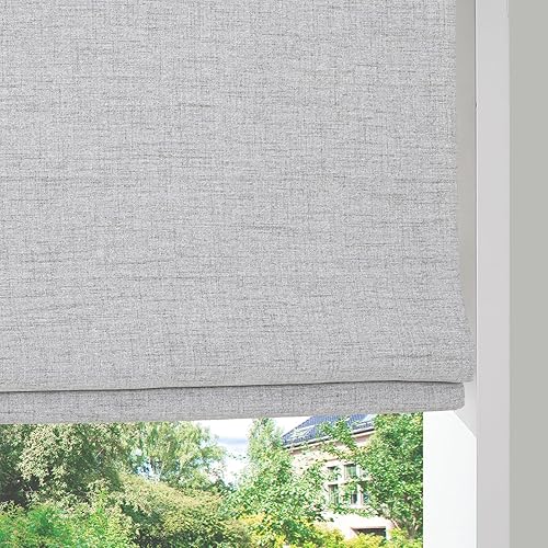 Artdix - Persianas romanas y opacas, sin cuerdas, sólidas, hechas a medida para ventanas, puertas, granja o cocina, color gris