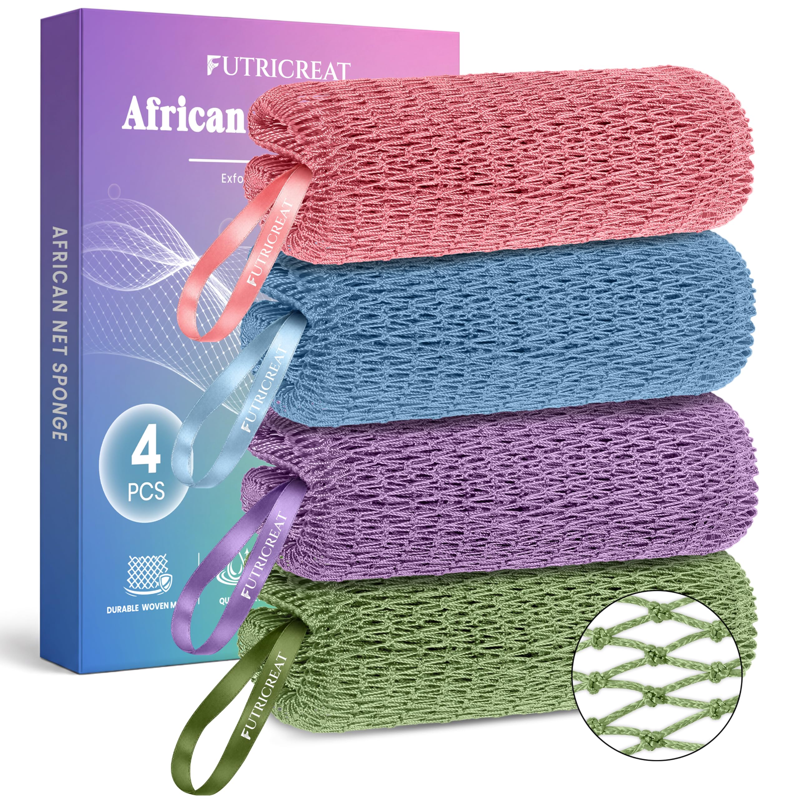 African Net Sponge - Exfoliating Back Scrubber -1