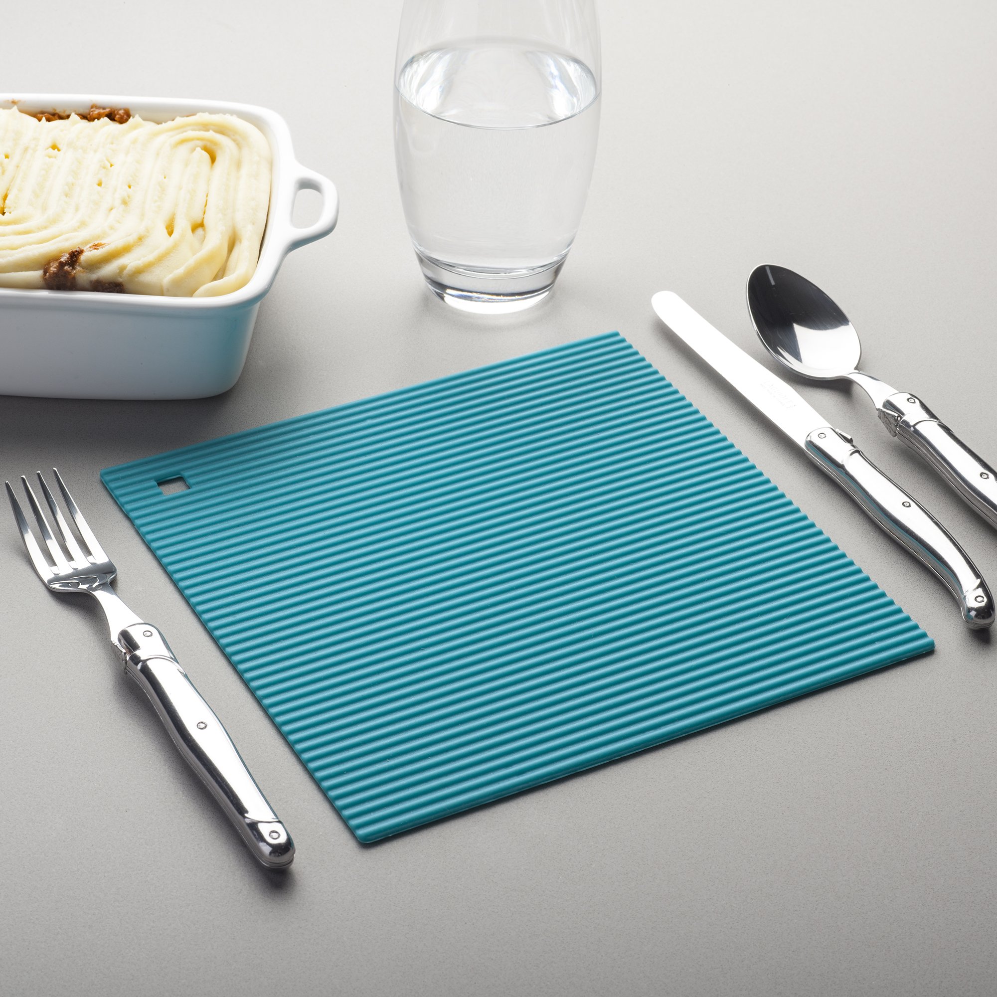 Zeal silikonowa odporna na wysoką temperaturę antypoślizgowa Trivet, Aqua Blue, 22 cm
