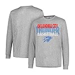 Ultra Game NBA Official Mens Super Soft Supreme Long Sleeve T-Shirt - Unisex, Oklahoma City Thunder, Heather Gray, Medium
