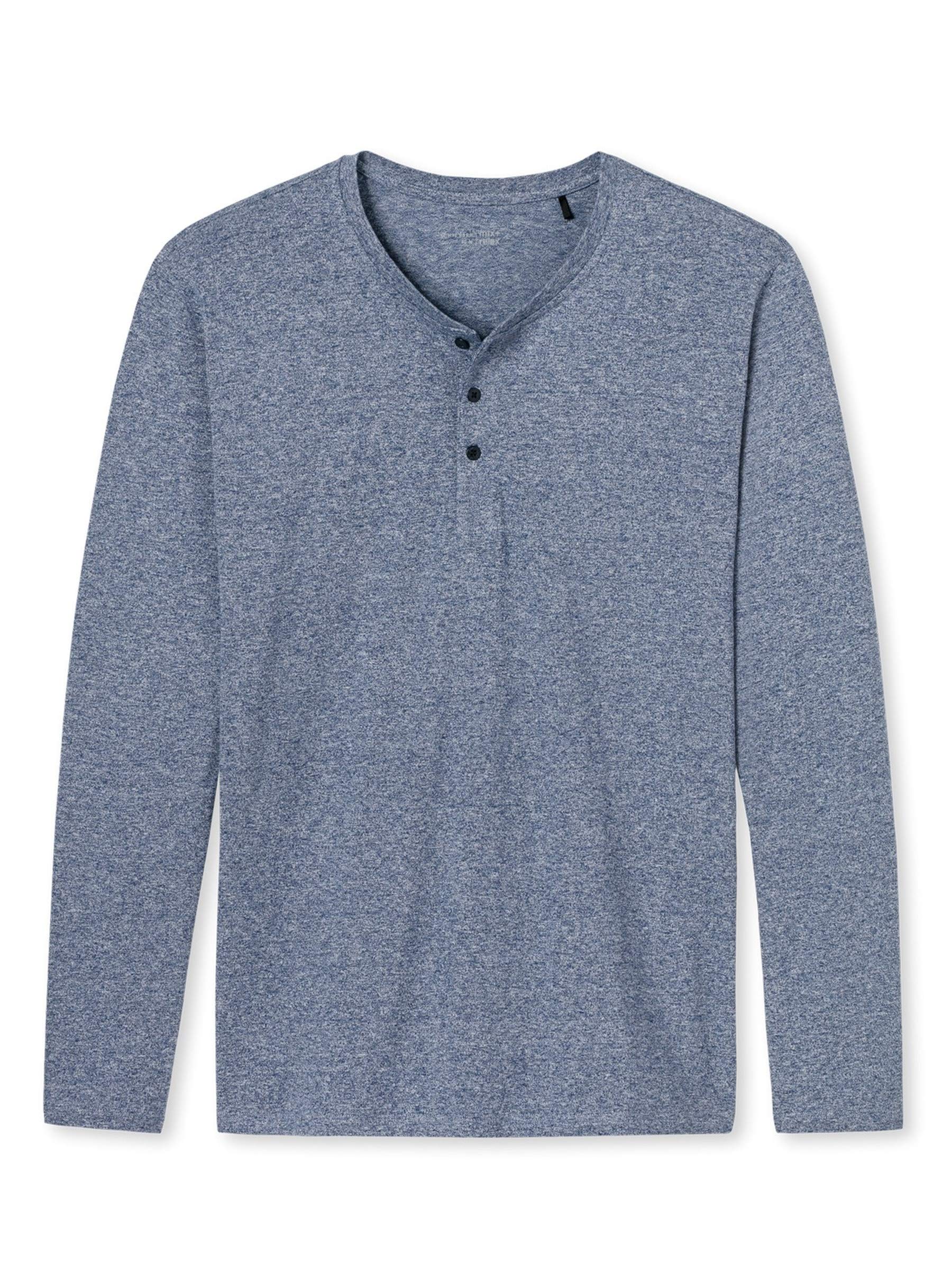 Schiesser Górna część piżamy Mężczyźni Mix & Relax Langarmshirt Knopfleiste