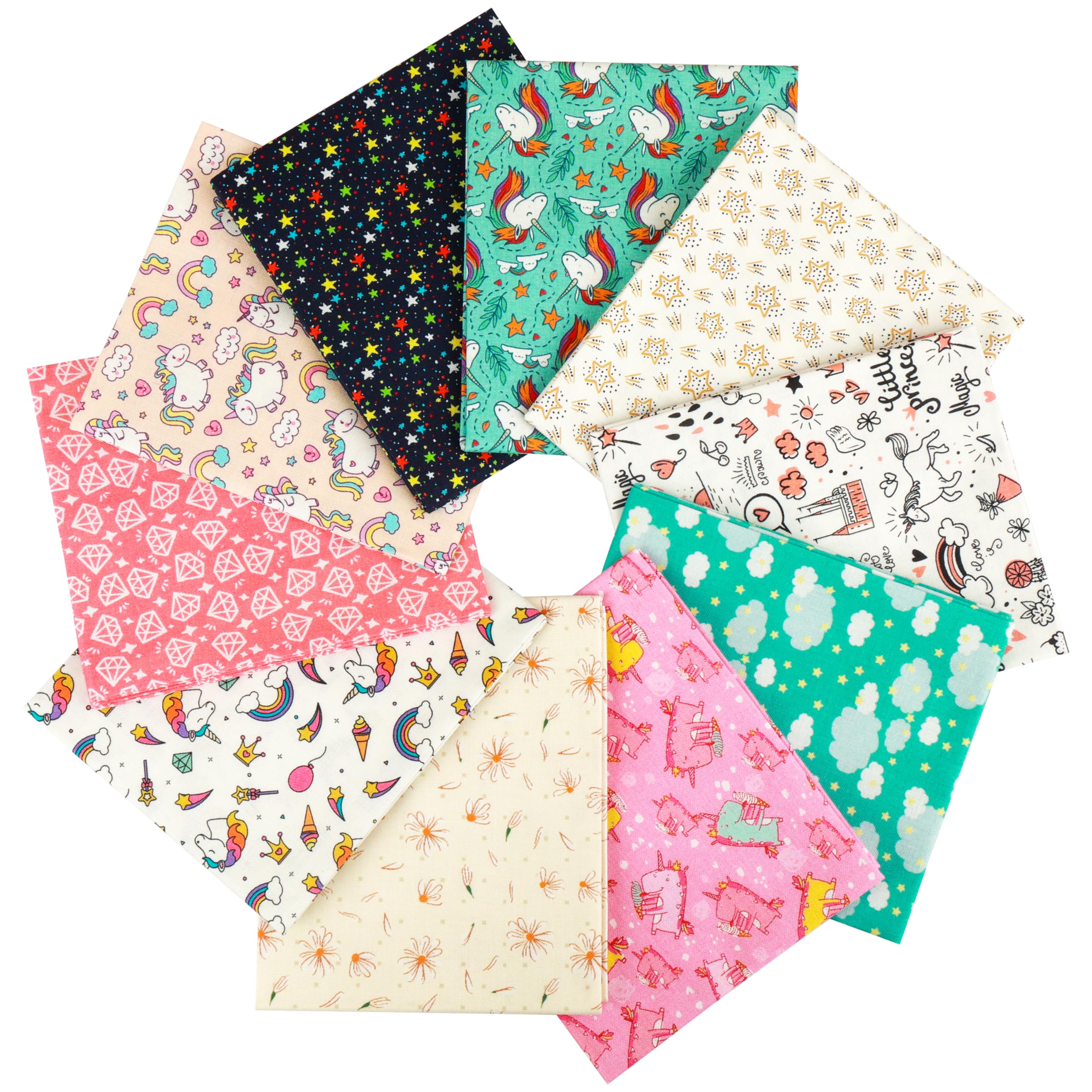 Craftido -25 Options- 100% Cotton Quilting Fabric Bundles 10pcs Fat Quarters 18”x21”-Medium Weight 5.2 oz- Soft Cotton for Quilting, Sewing Project, Patchwork, DIY Crafts – Day Dreaming