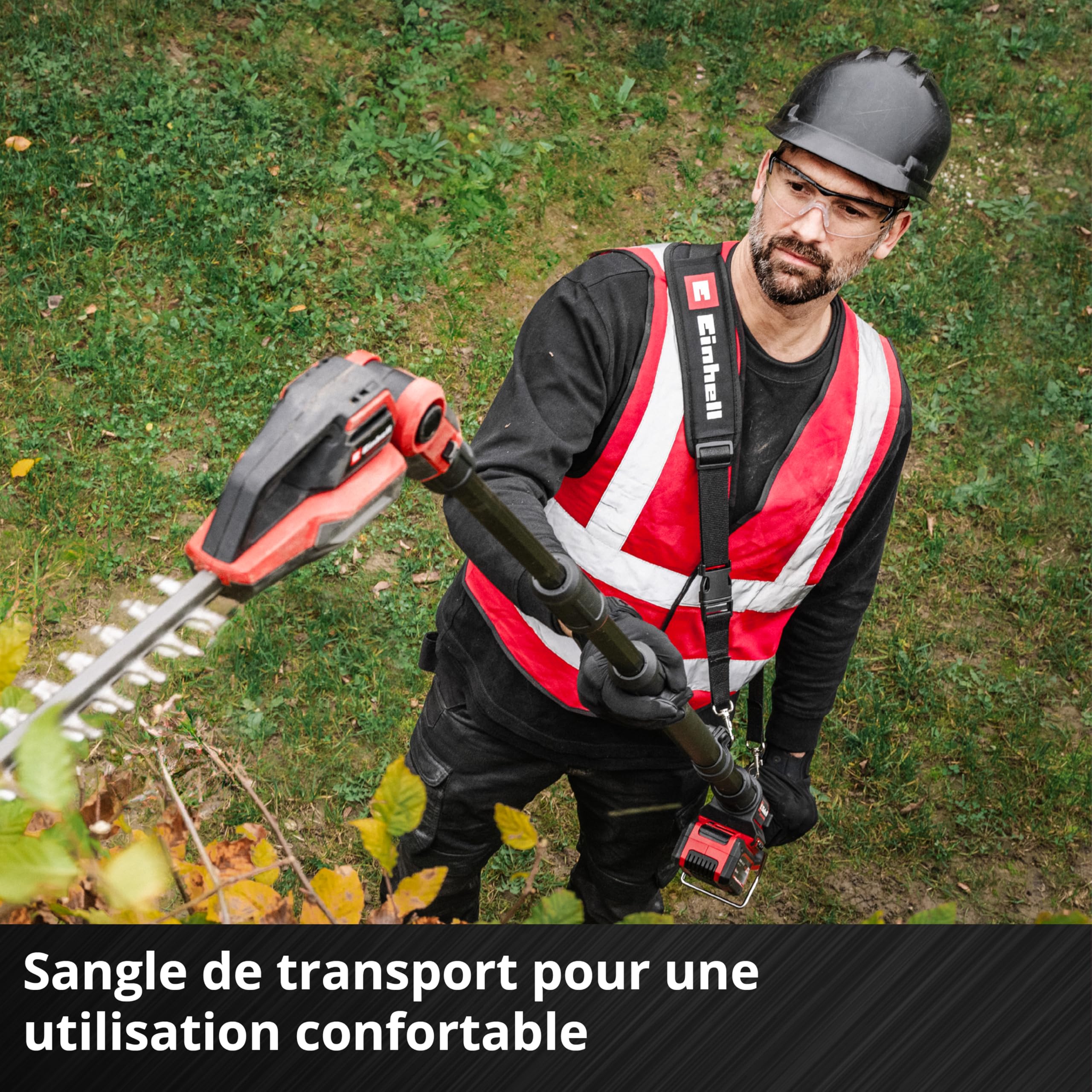 Einhell Professional Taille-haie télescopique sans fil GP-HH 18/50 Li BL-Solo Power X-Change (18V, longueur de coupe 50 cm, denture 25 mm, moteur sans charbon, inclin. dans 8 positions, sans batterie)