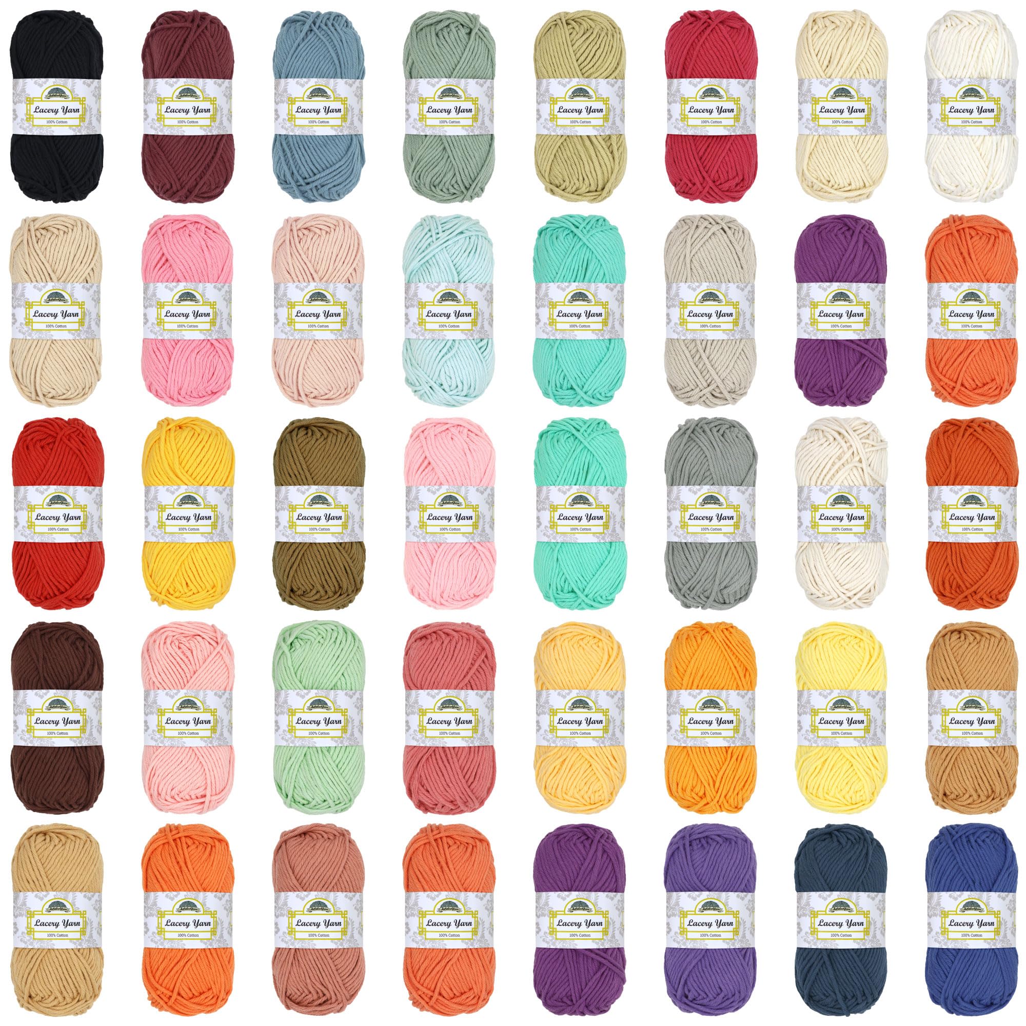 JubileeYarn Lacery Yarn – Cotone grosso – 100 g/matassa – Confezione assortita – 8 matasse