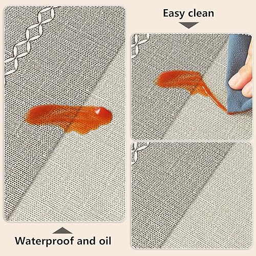 Miniatura 2 de Mantel rectangular de tela impermeable, mantel de poliéster resistente a las manchas, mantel de vinilo con reverso de franela, manteles lavables a