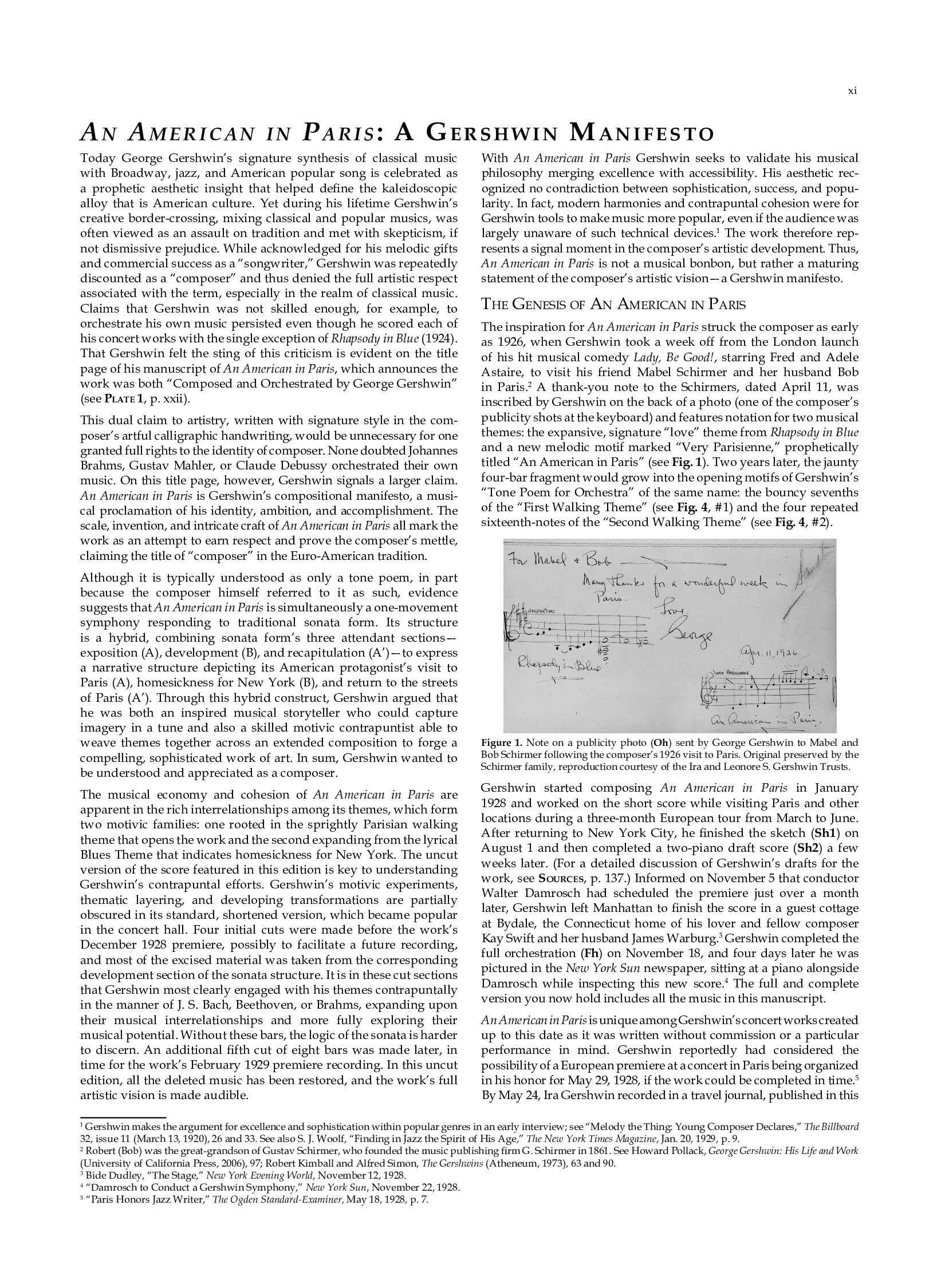 An American in Paris: Tone poem for orchestra. orchestra. Partition et notes critiques.: Vol. I/1B