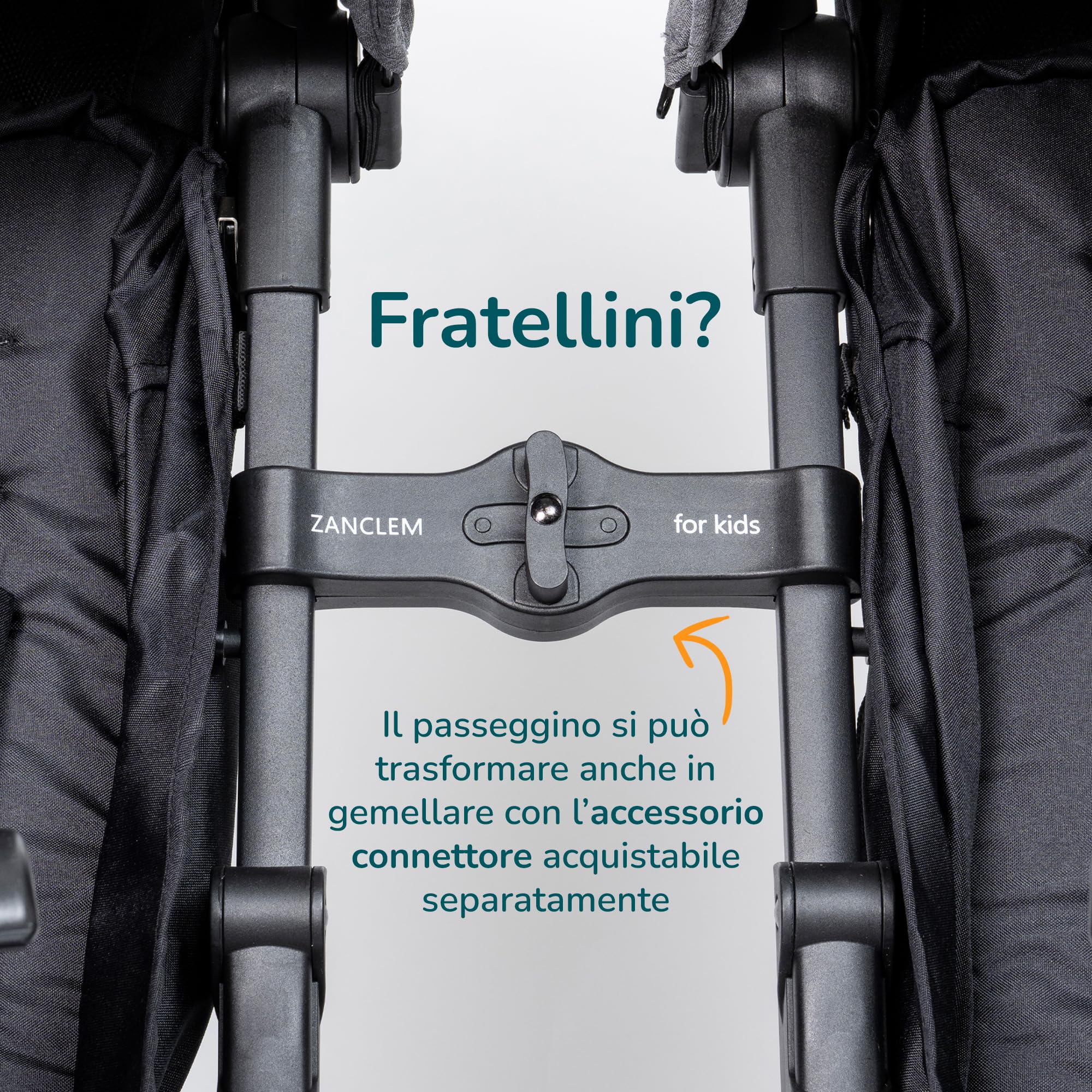 Passeggino leggero 25 kg portata ZANCLEM - Reclinabile Super Accessoriato con Chiusura Ombrello| Passeggino compatto con Cintura 5 Punti e Freno a Pedale - passeggino da viaggio aereo