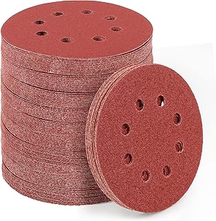 5 Inch 8 Hole Sandpaper Set, BUYAOBL 120Pcs Hook and Loop Sanding Discs 40 60 80 120 320 400 600 800 1000 1200 1500 2000 Grits Grits Round Sandpaper for Random Orbital Sander