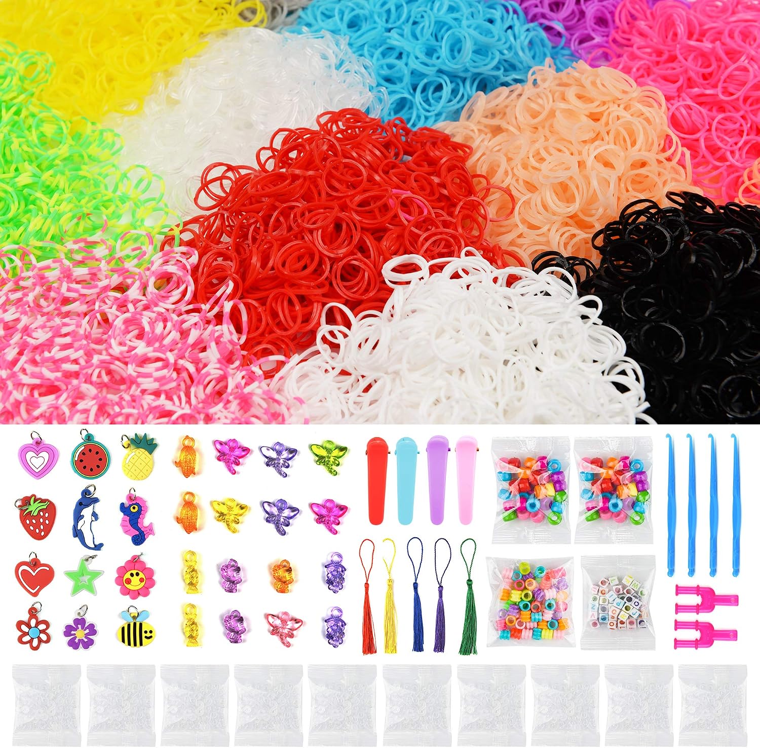 Mudo nest 8000+ Loom Bands Kit,DIY Rubber Bands Kits ,Loom Bracelet Making Kits,Rainbow Bracelet Kit