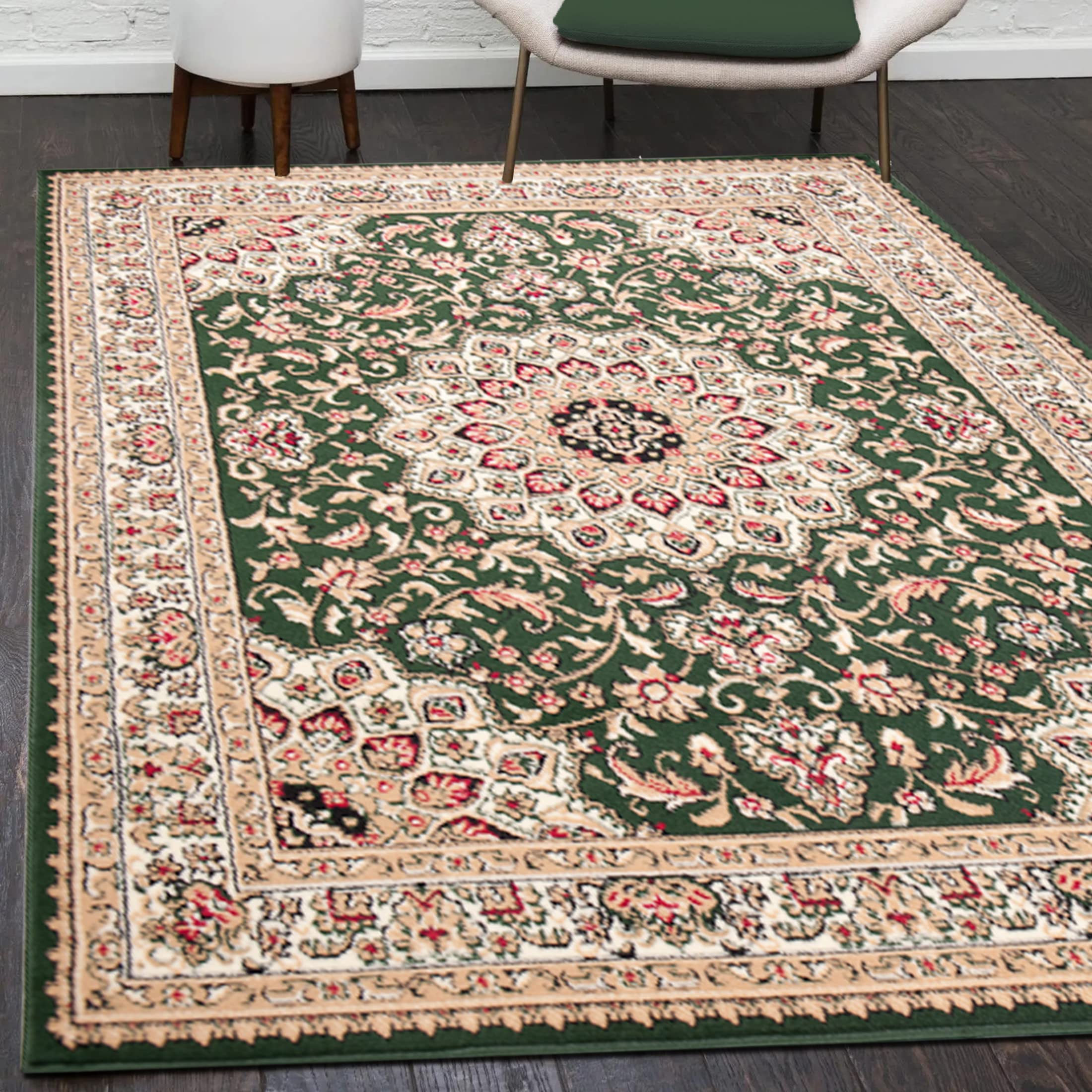 Mazovia Vloerkleed Oriëntaals - Tapijt Kortstondig Pooltje - Tapijten Oriëntaals Patroon - Tapijt Woonkamer, Slaapkamer, Eetkamer - OEKO-TEX Carpet - Rug - Rood 180 x 250 cm