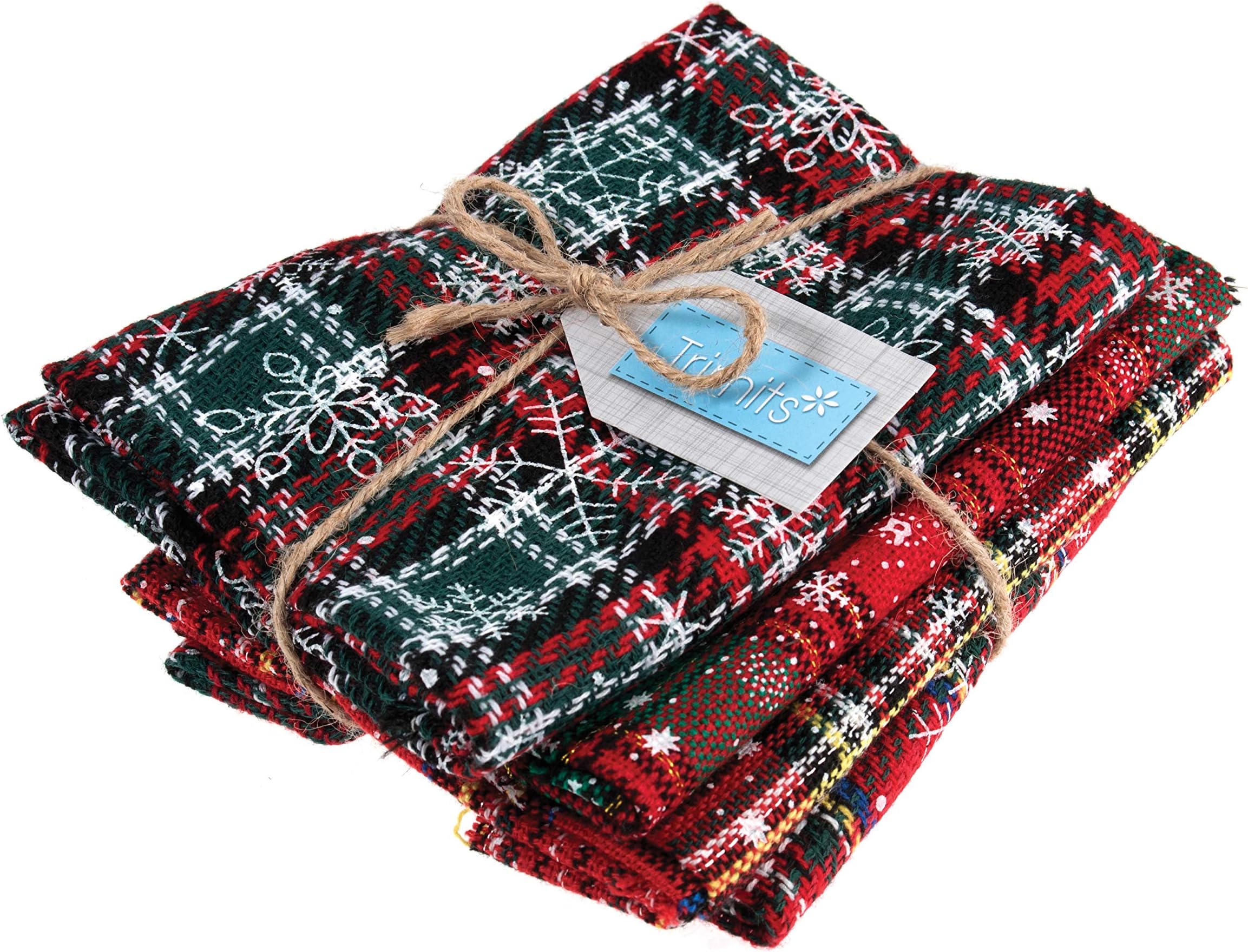 Tartan Craft Fabric Fat Quarter Bundle, Printed Red, 54 x 45cm