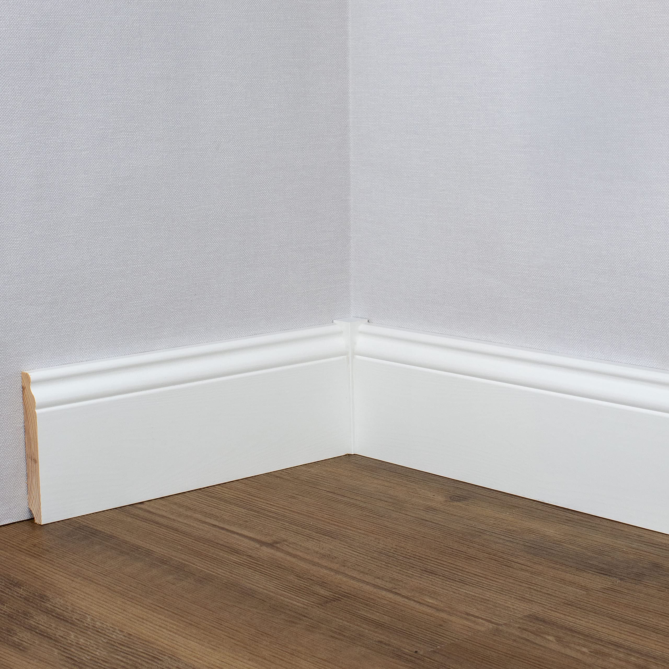 PROVISTON - Rodapié (19 x 115 x 2500 mm, madera maciza, color blanco, para pegar, atornillar y clavar, 5 unidades)
