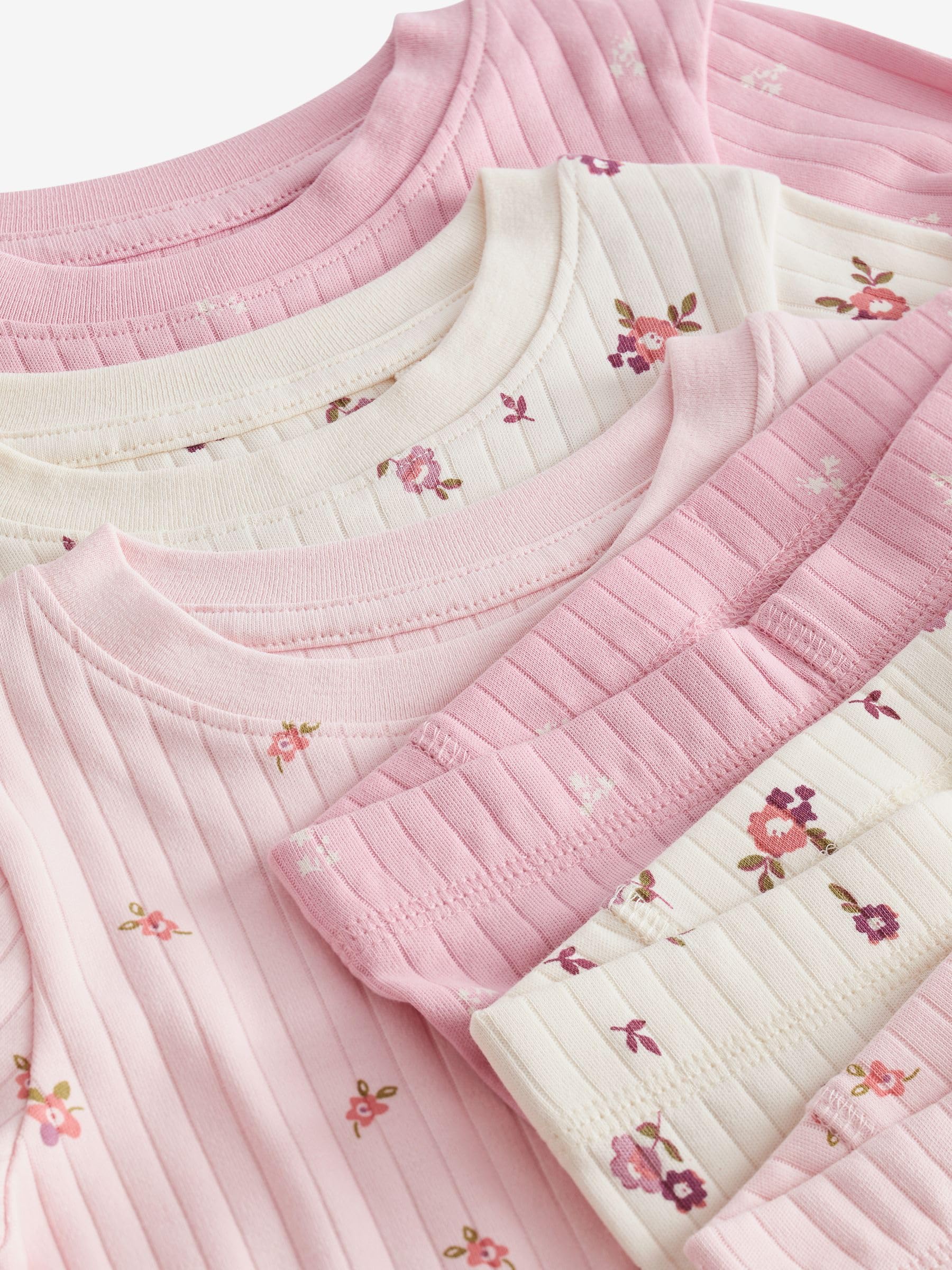 NEXT Ragazza Confezione da 3 Pigiami Comodi a Fiori | Bambino, Includono una maglia girocollo a maniche lunghe e pantaloni con una comoda vita elasticizzata