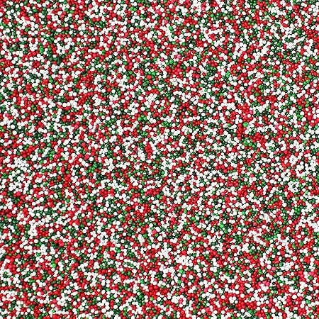 Green Red White Colorful Christmas Nonpareils Sprinkles| Jingle Blend Nonpareils| Christmas Non Pareil Sprinkles| Holiday Sprinkles Mix| Cake Cupcake Cookie Candy Ice cream Decorating Sprinkles, 4oz