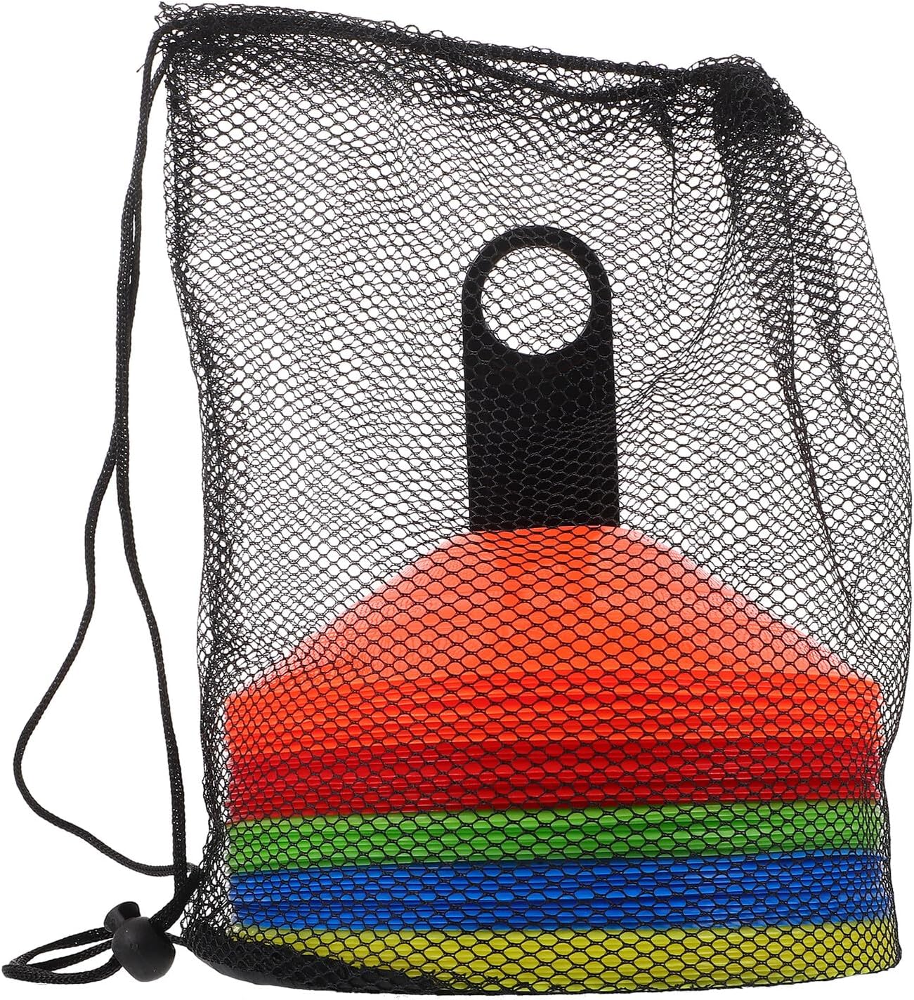DOITOOL Soccer Training Cones Set with 50 Colored Agility Discs, Portable Football Marker Cones with Carry Rack and Mesh Bag for Soccer Practice and Field Drills