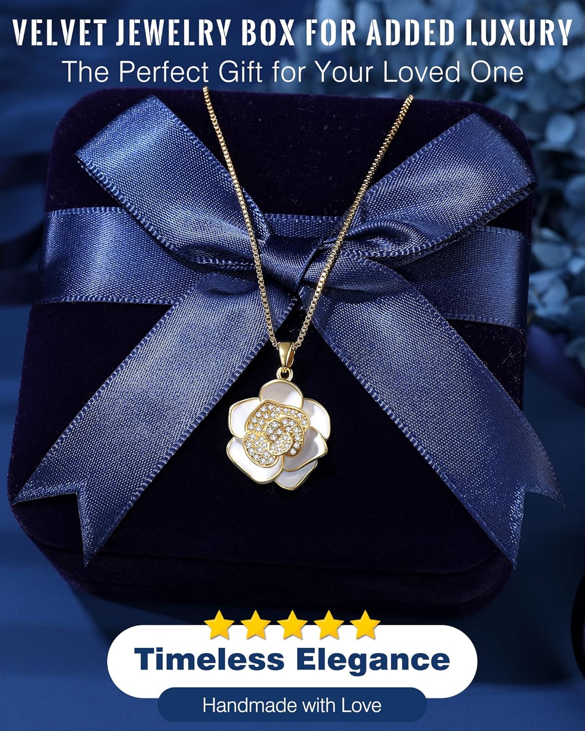 Anniversary Jewelry Gifts for Wife from Husband, Wife Birthday Gift Ideas, 18K Gold Flower Pendant Necklace for Women | Romantic Gift for Her | Best Jewelry Presents for Christmas/Valentine - Image 3