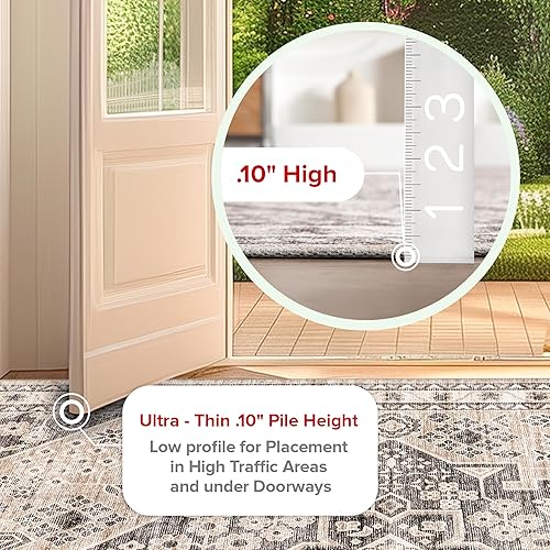 Miniatura 2 de nuLOOM Eira Medallion - Alfombra lavable a máquina, resistente a las manchas, 4x6, gris pardo