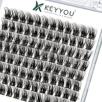 Vista 27 de Kit de racimos de pestañas KEYYOU Natural Wispy Kit de extensión de pestañas DIY 144 piezas Extensiones de pestañas en racimo con cepillo de rímel