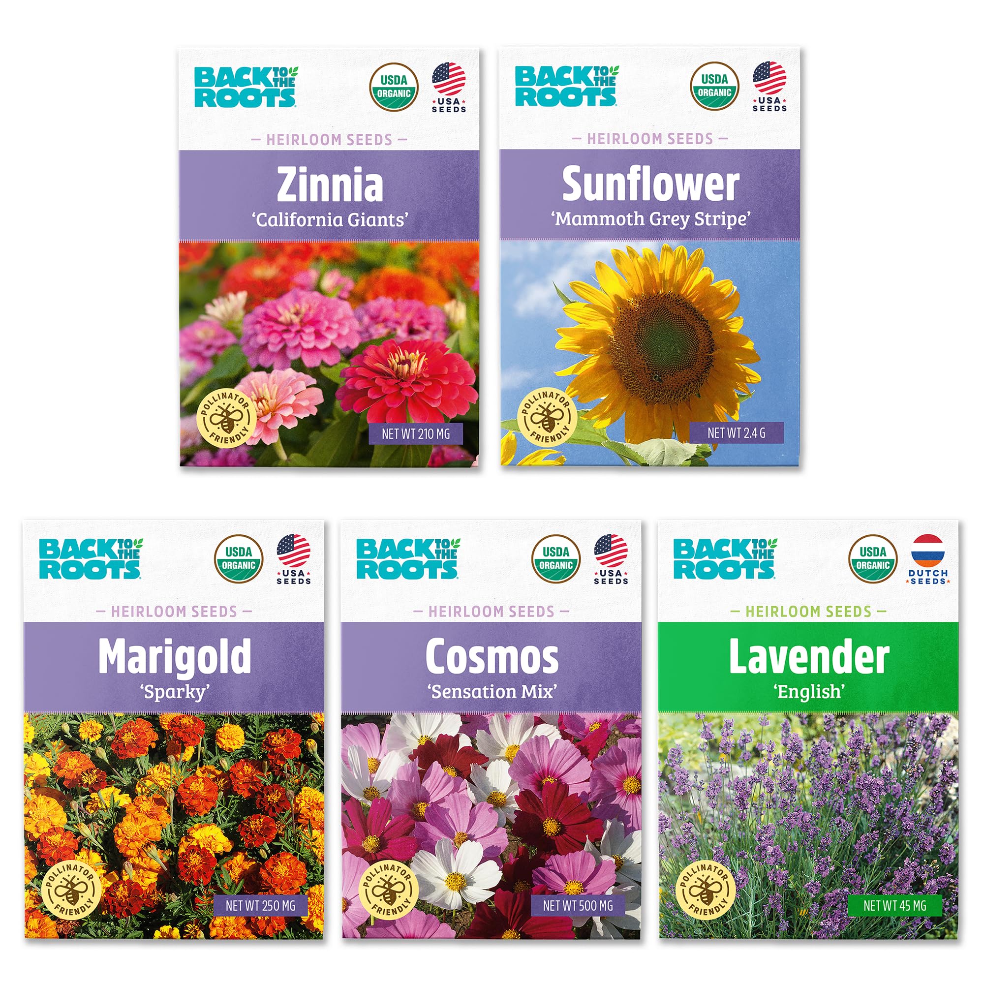Back to the Roots Organic Flowers Variety 5-Pack
