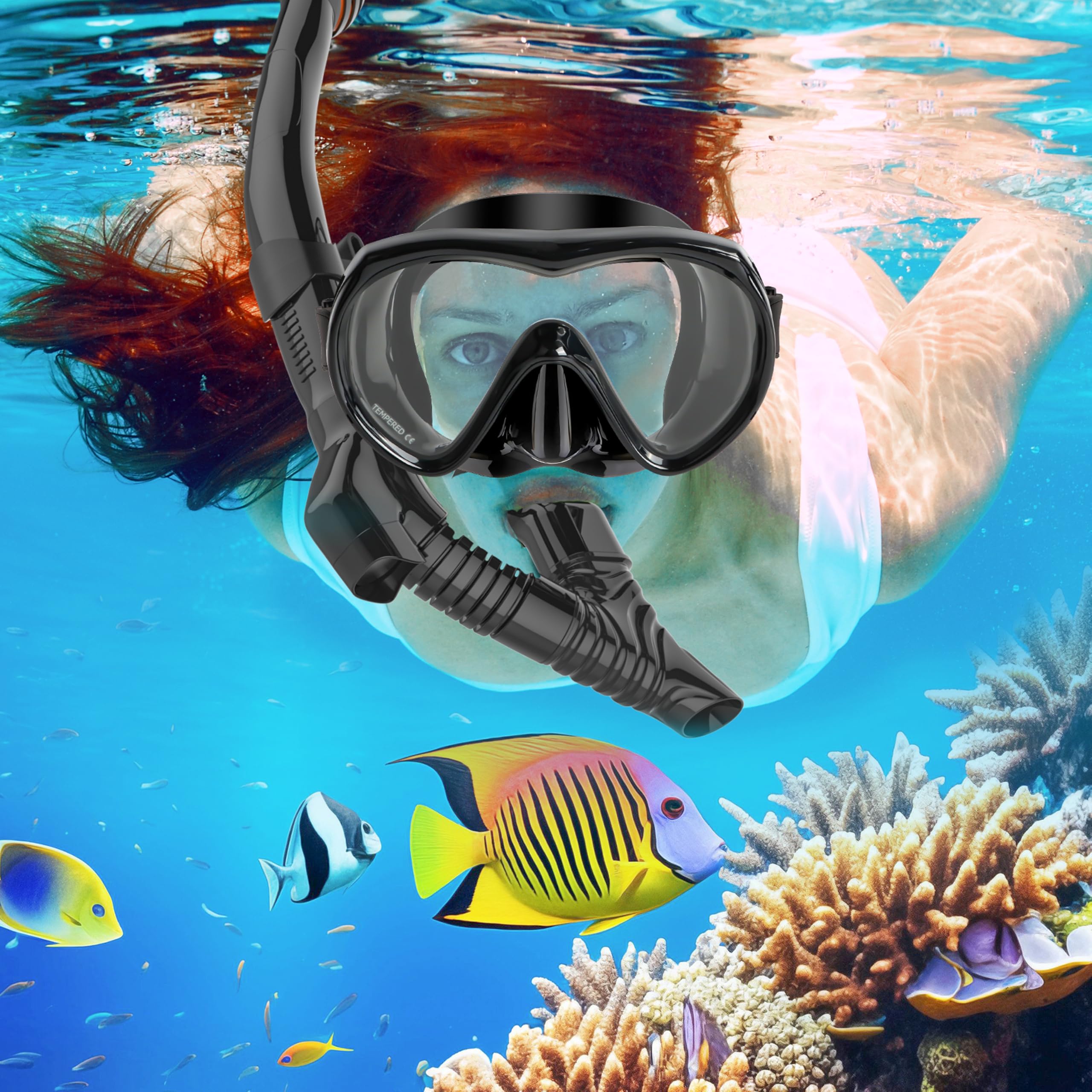 Set da Snorkeling per Adulti IEEILULU con Maschera Panoramica 180° e Boccaglio a 3 Canali