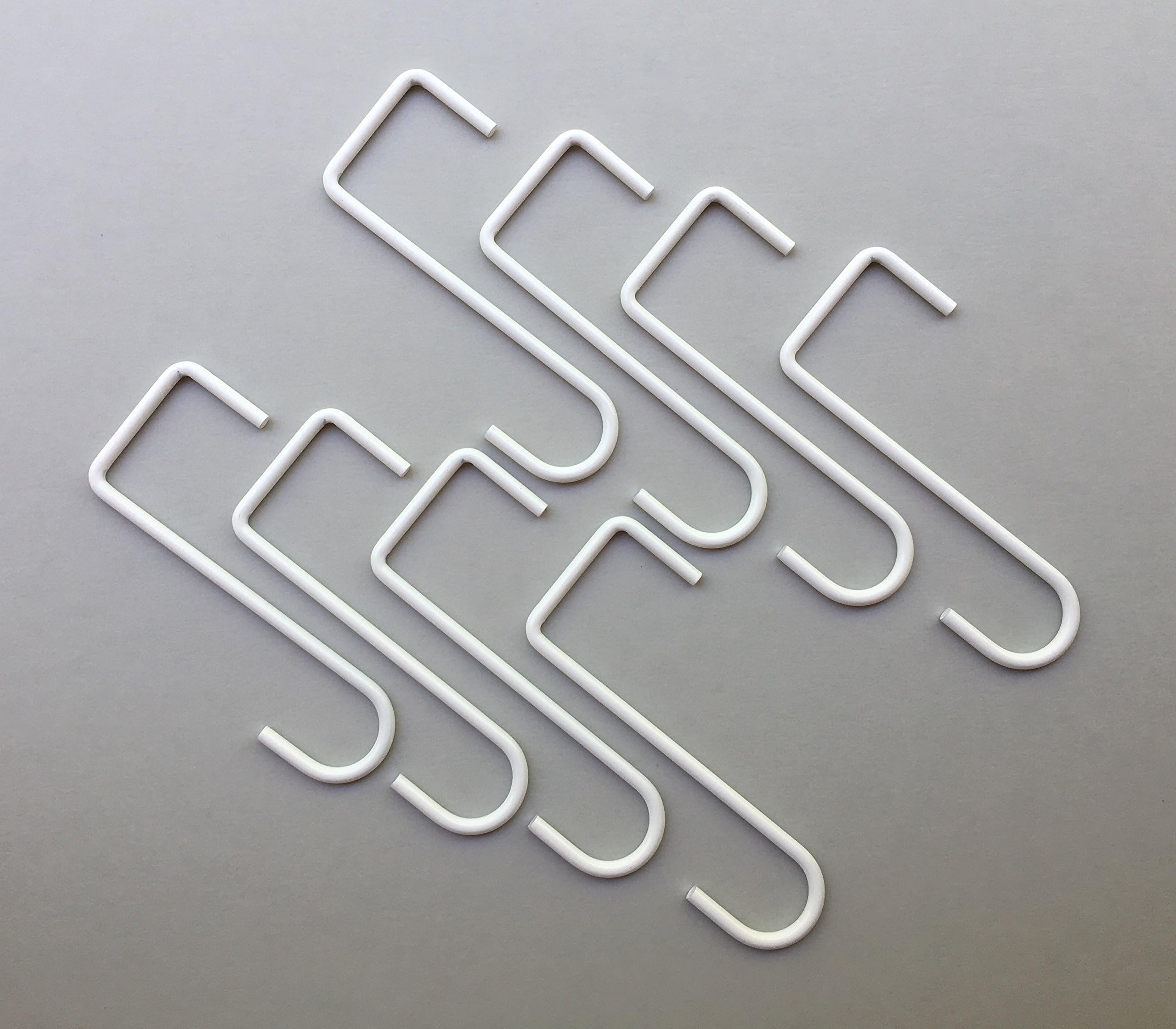 ยฎ Powder Coated Steel Hangers for Vinyl Fence (8 PK) Made in USA White -(2" Wide x6 Long) fits Easily Over top of Most Vinyl Fences.