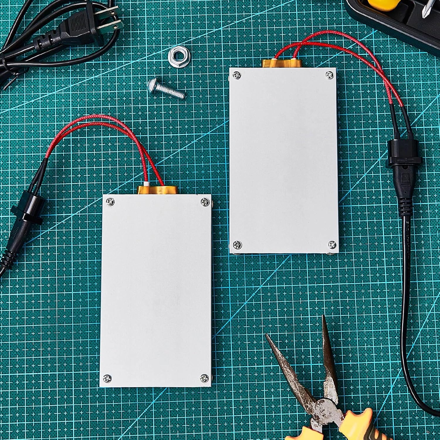 2 Sets Hot Plate Desoldering Station, 300W PTC Heating Soldering Plate, Chip Welding Station for LED Repair DIY Laboratory