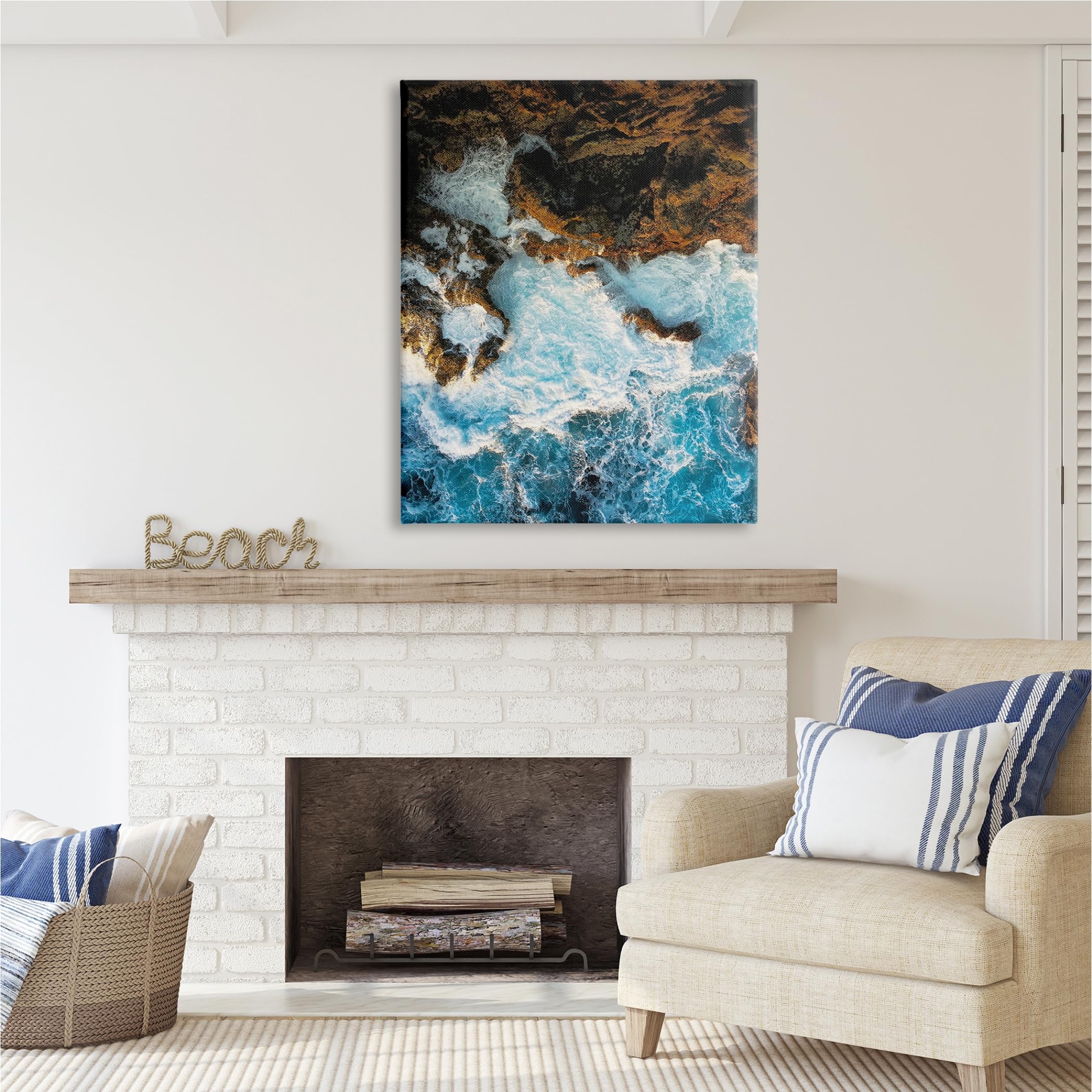 Stupell Industries Rocky Ocean Waves View Canvas Wall Art Design by Lil' Rue
