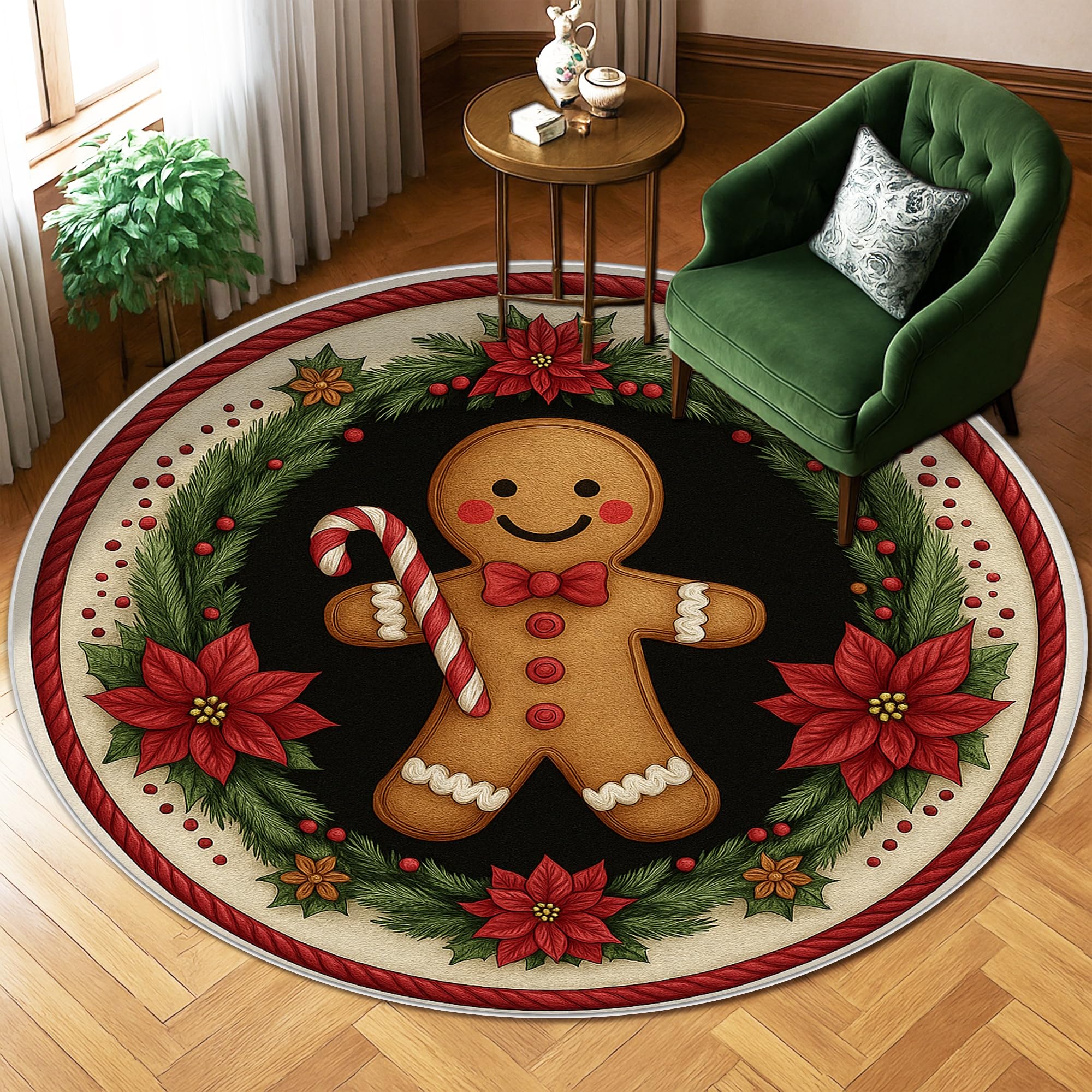 Tapis pain d'épices de Noël résistant à la décoloration pour chambre