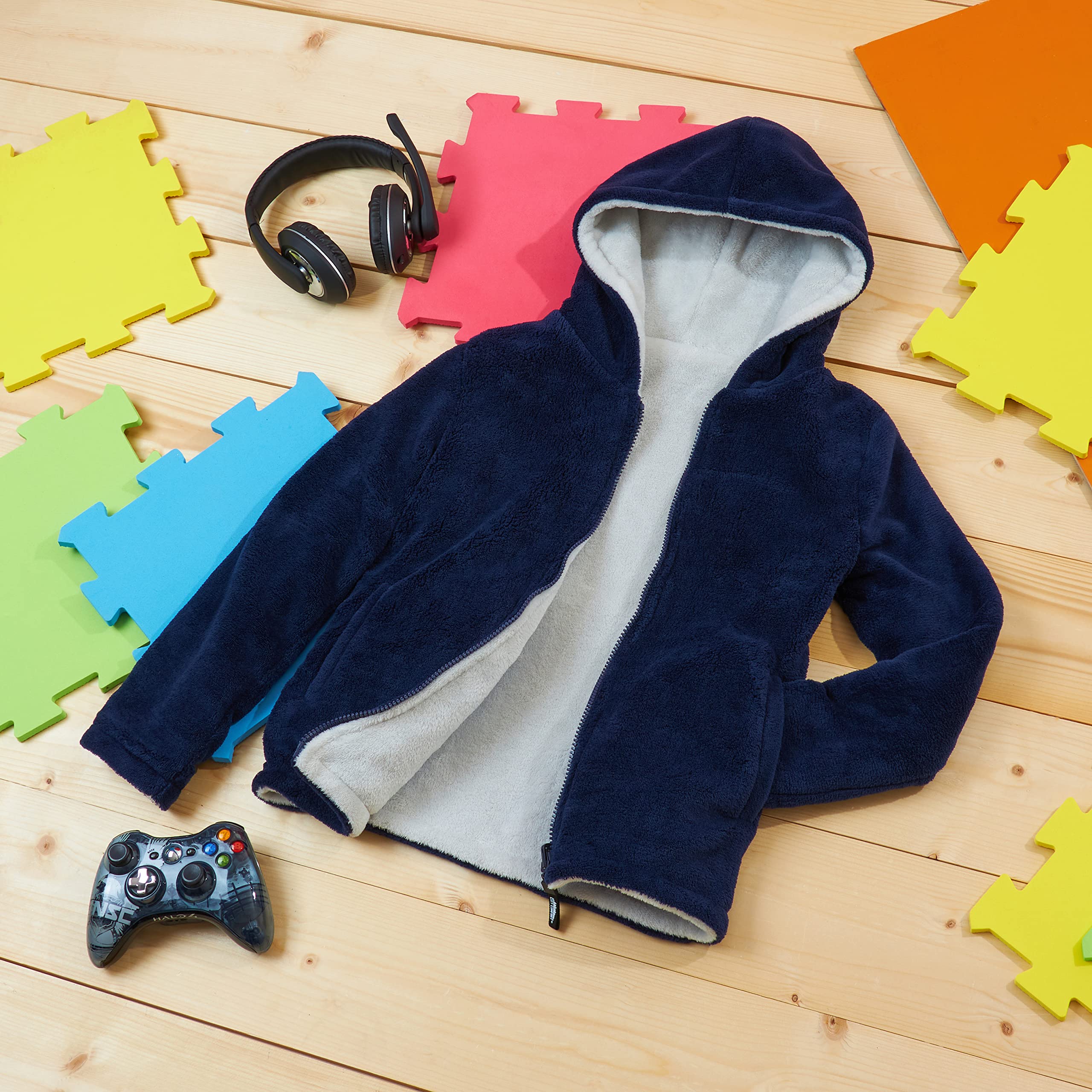 CityComfort Sweat Zippé Enfant, Polaire Chaude Réversible Garcon Fille 5-14 Ans