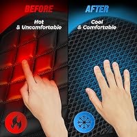 Vista 4 de Badass Moto Funda de asiento de motocicleta de malla fresca, almohadilla de asiento de motocicleta de flujo de aire máximo, cojín de asiento