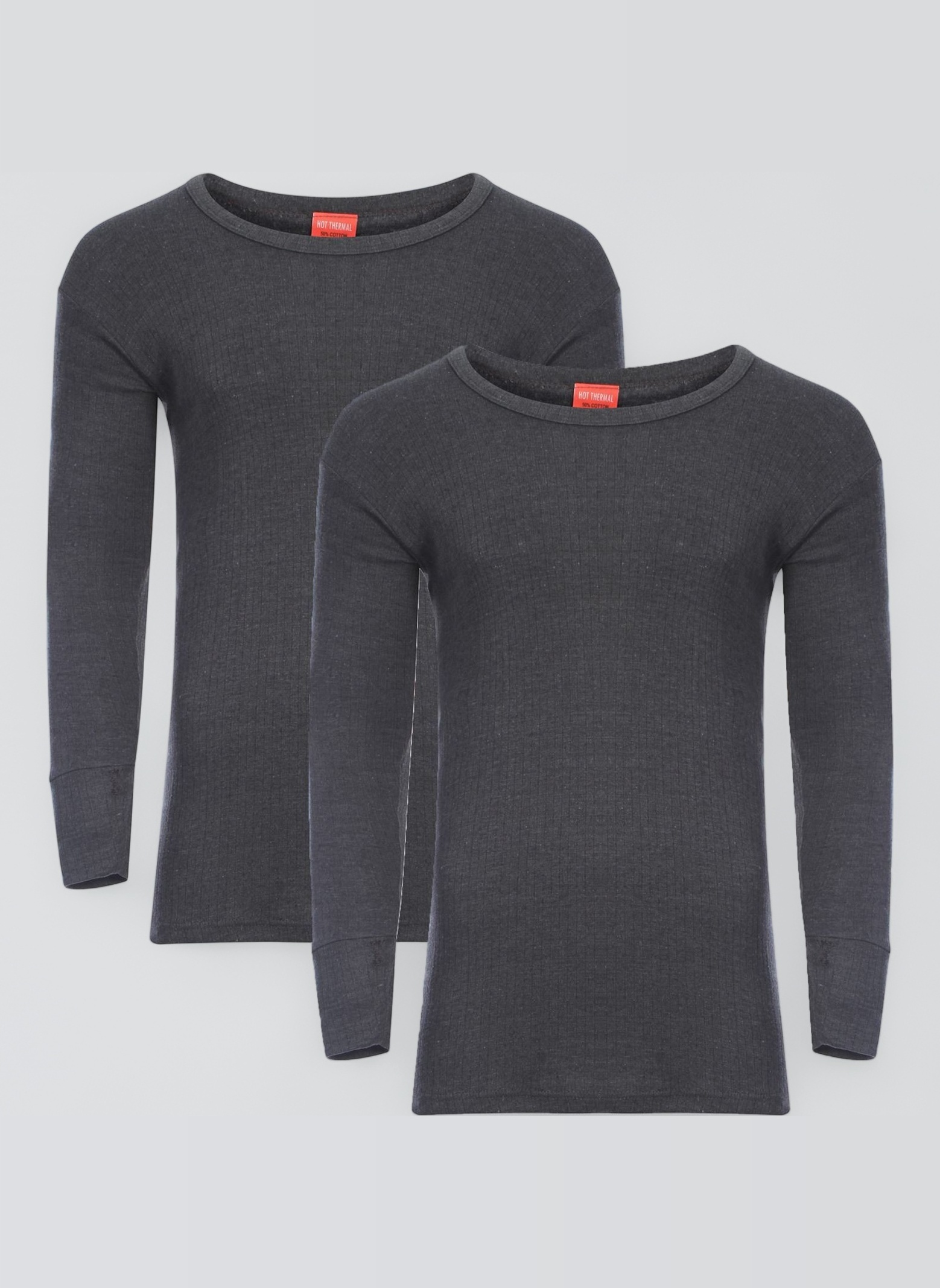 Heatwave® Pack of 2 Men's Thermal Long Sleeve Top, Warm Underwear Baselayer, S M L XL XXL Thermals